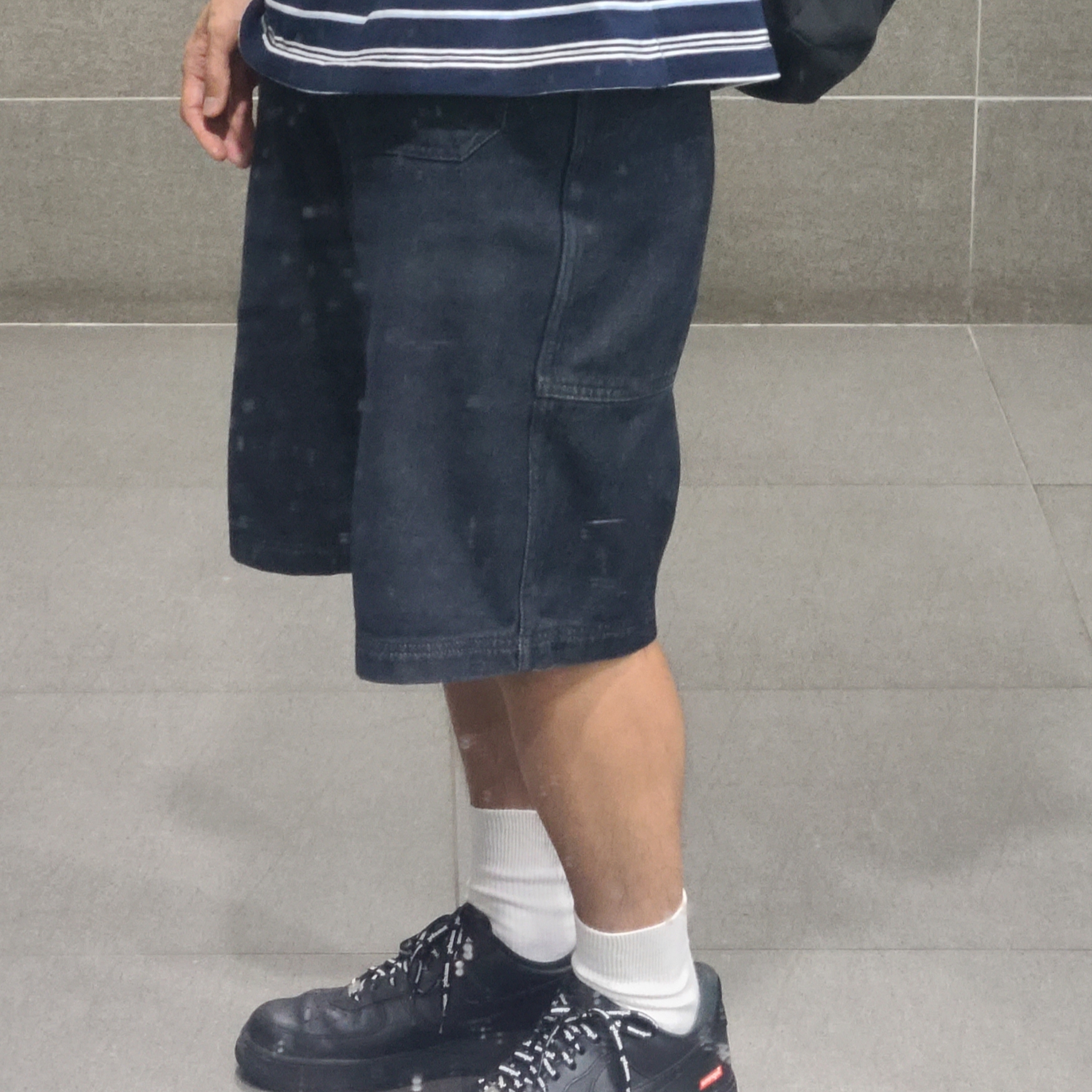 Nike x Supreme Air Force 1 Low Black 착용 스타일