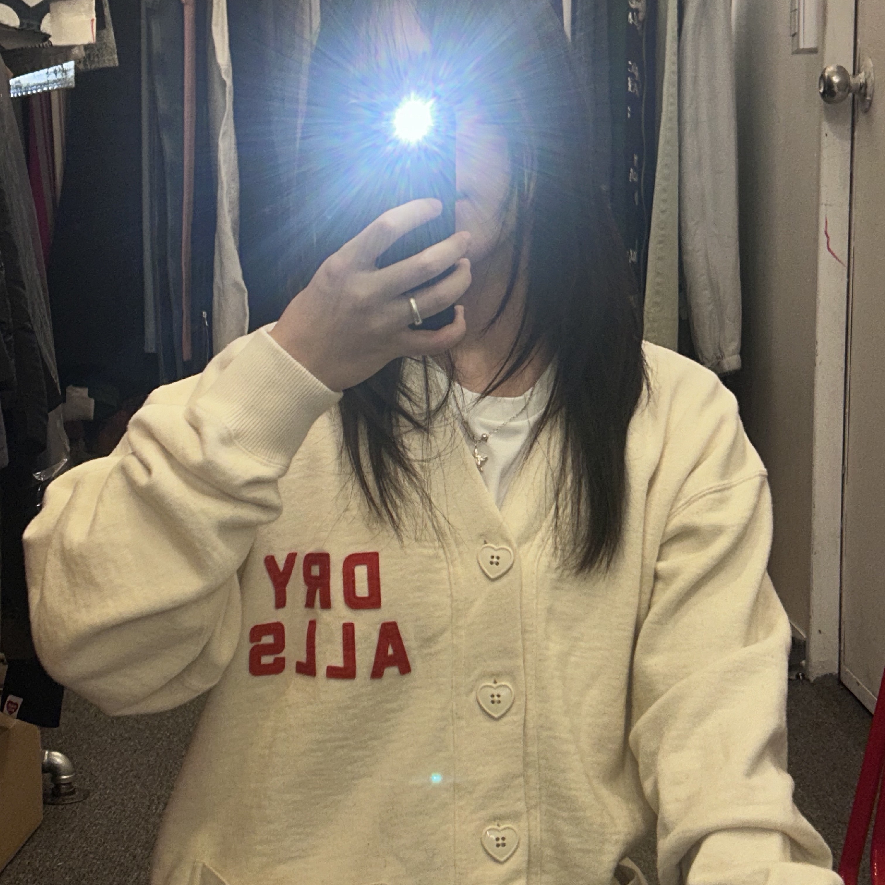 Human Made Sweatshirt Cardigan White, Human Made Sweatshirt Gray 착용 스타일 - 2