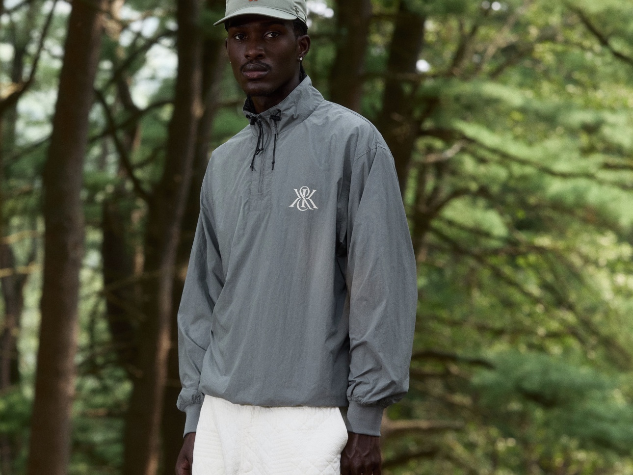 Kith Paper Nylon Ryder Quarter Zip Island, Kith Paper Nylon Ryder Quarter Zip Black 착용 스타일 - 9