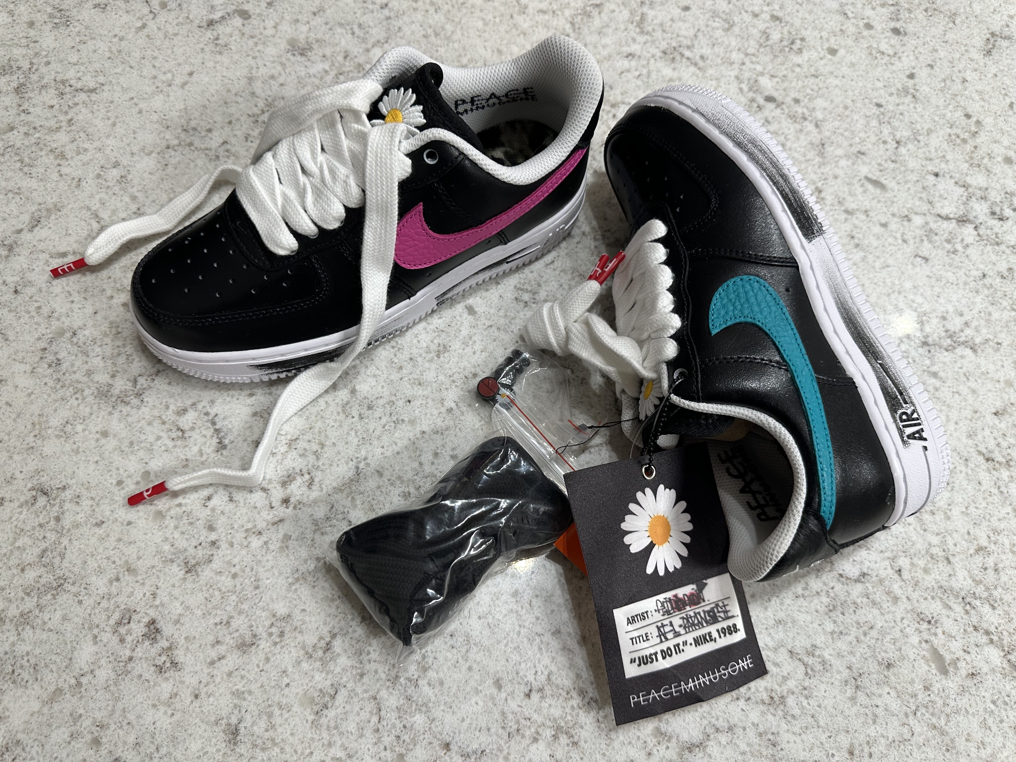 Nike x Peaceminusone Air Force 1 Low Para-Noise 3.0 Black and Multicolor 착용 스타일 - 1