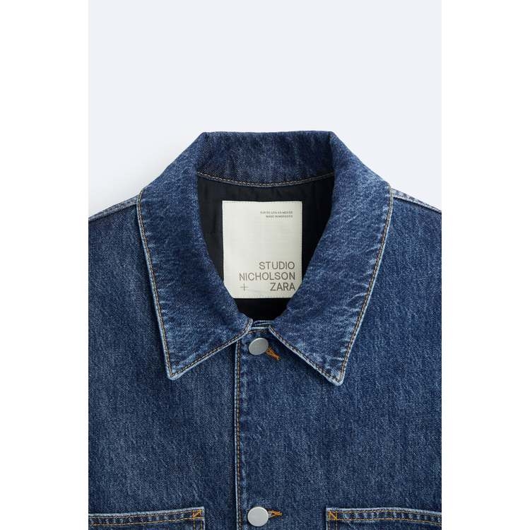 Zara x Studio Nicholson Denim Jacket Blue 착용 스타일