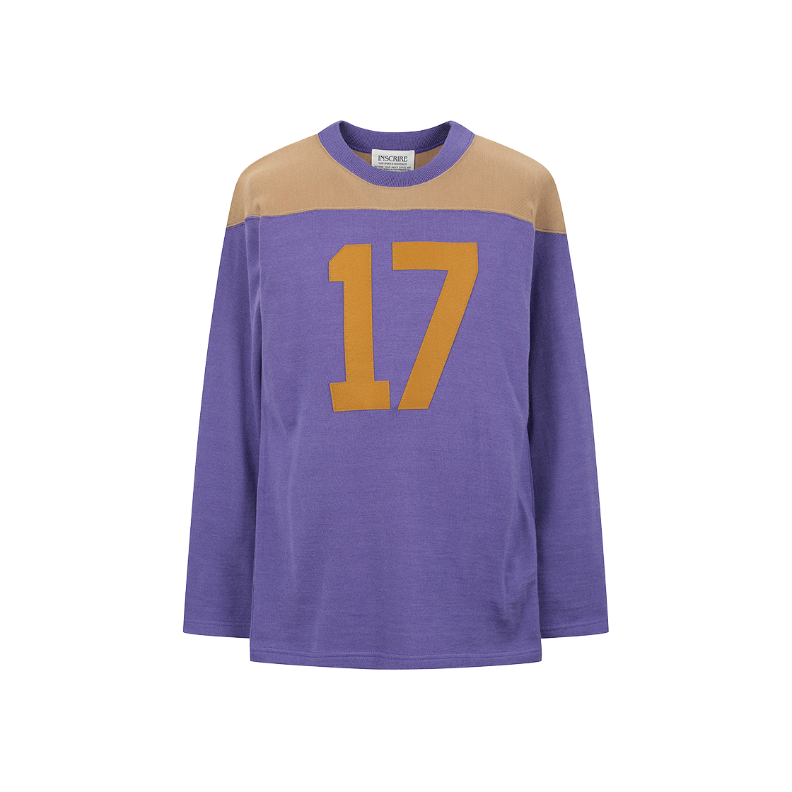 인스크리어 풋볼 티 퍼플 베이지 - 24FW(Inscrire Football Tee Purple Beige - 24FW)