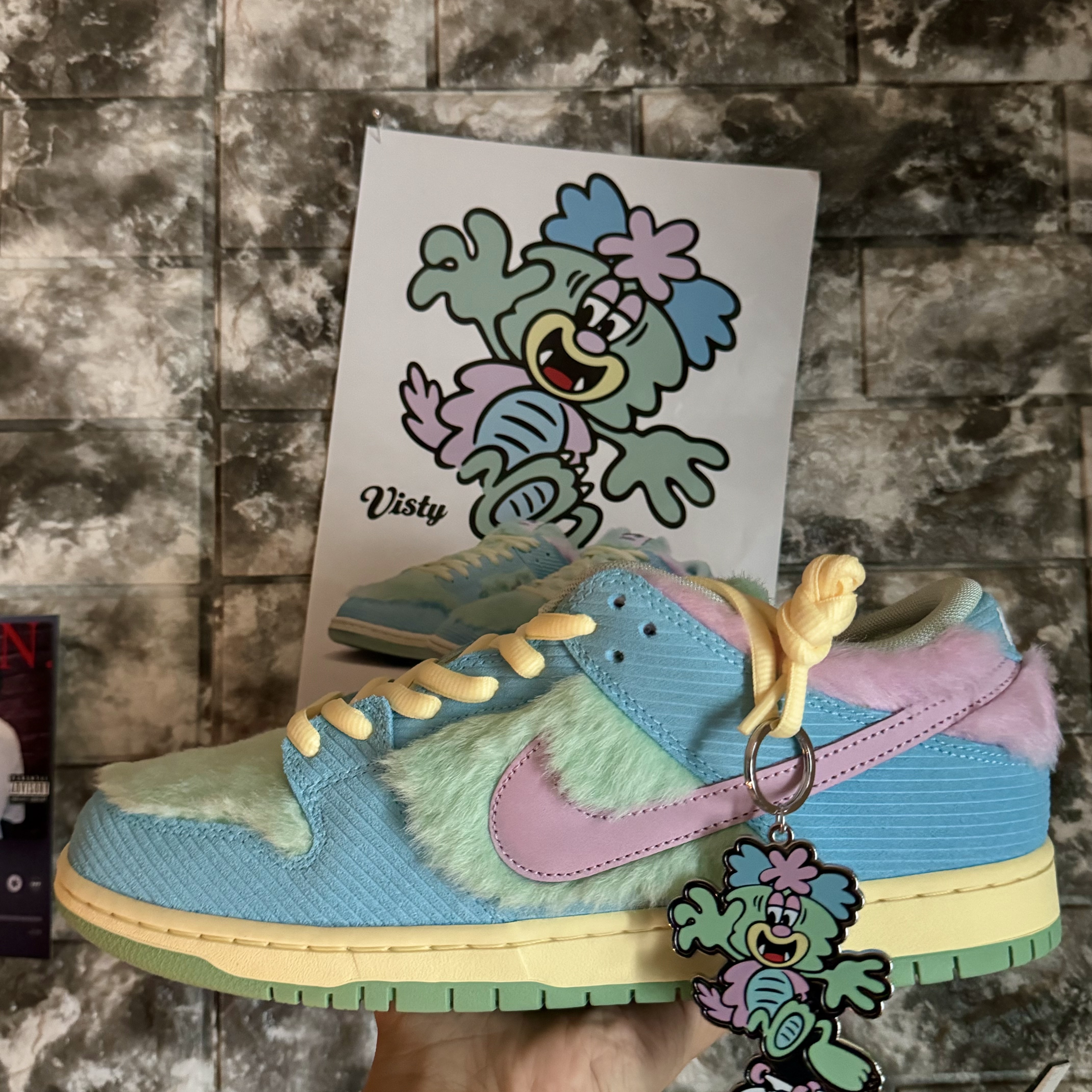 Nike x Verdy SB Dunk Low Pro Blue Gaze and Enamel Green 착용 스타일