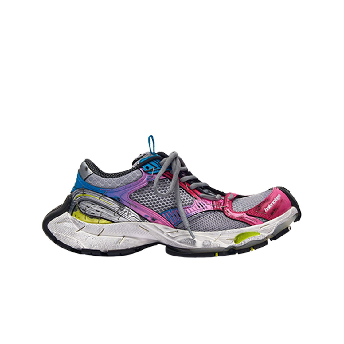 (W) 발렌시아가 스테이플러 스니커즈 그레이 블루 핑크 네온 옐로우 화이트((W) Balenciaga Stapler Sneaker Grey Blue Pink Neon Yellow White) - 1