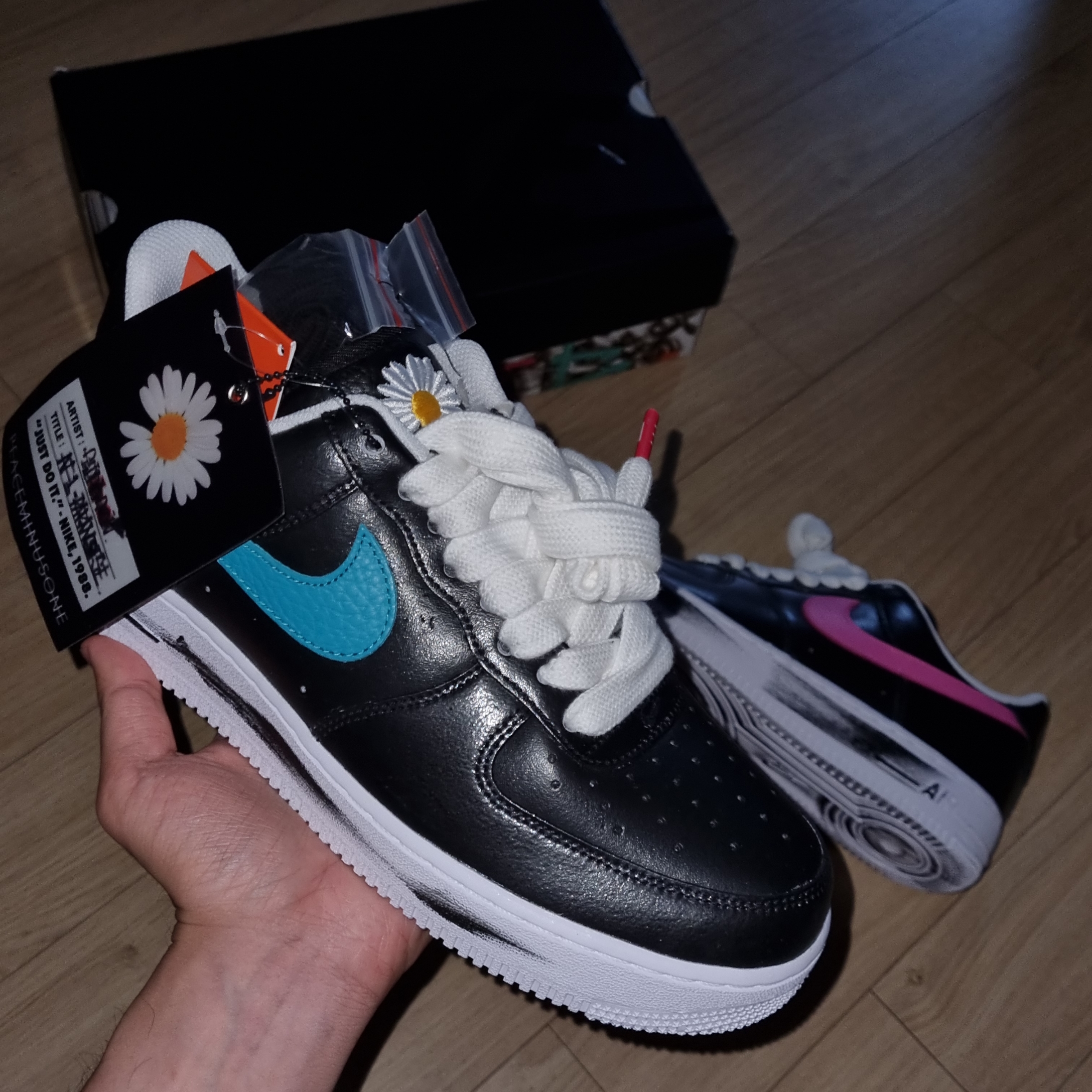 Nike x Peaceminusone Air Force 1 Low Para-Noise 3.0 Black and Multicolor 착용 스타일 - 1