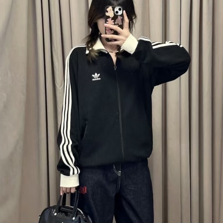 Adidas Waffle Beckenbauer Track Top Black - KR Sizing 착용 스타일 - 1