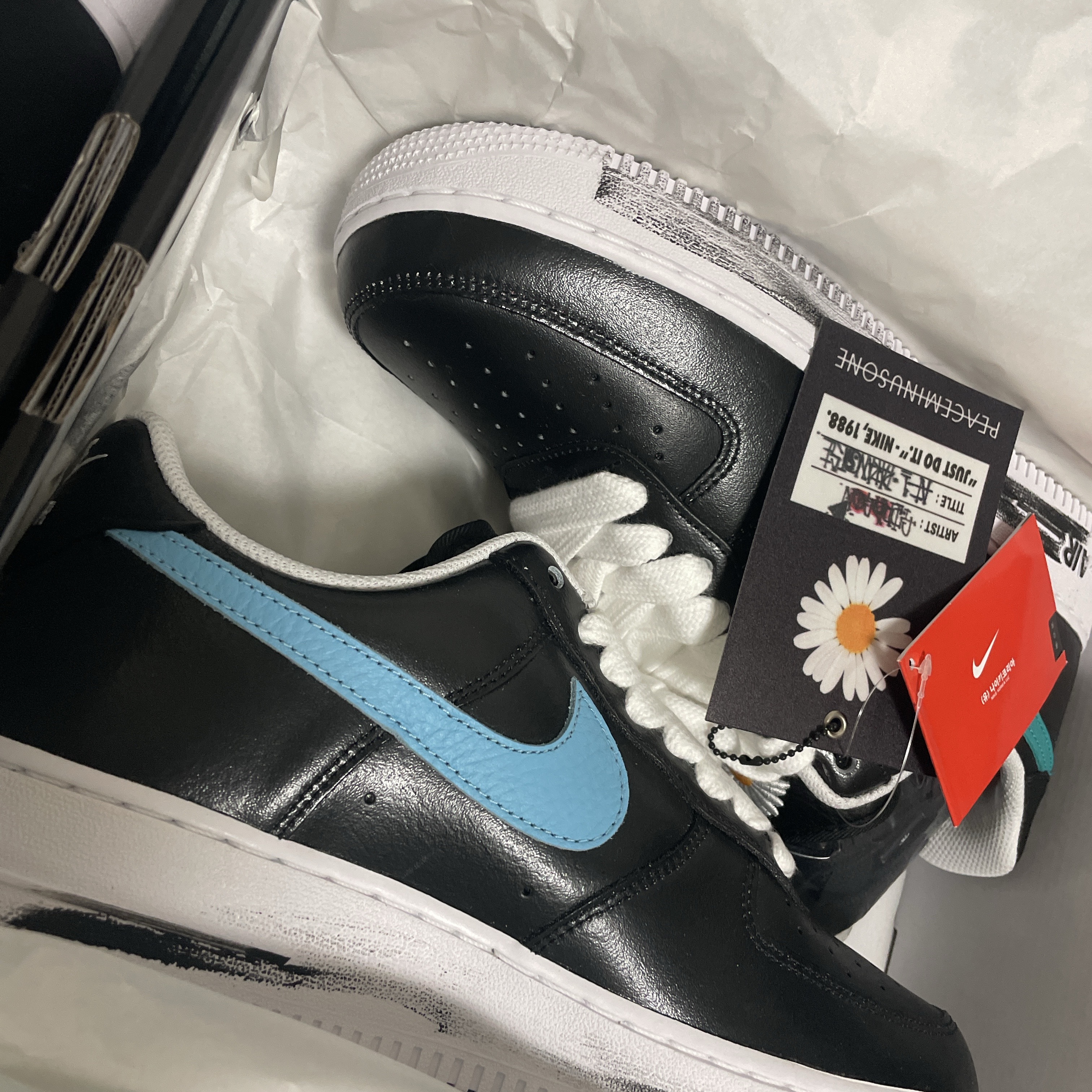 Nike x Peaceminusone Air Force 1 Low Para-Noise 3.0 Black and Multicolor 착용 스타일 - 5