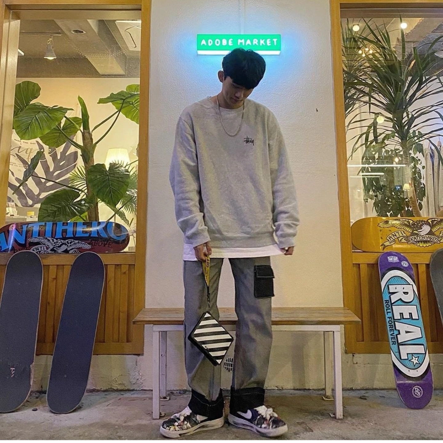 Nike x Peaceminusone Air Force 1 Low Para-Noise 착용 스타일