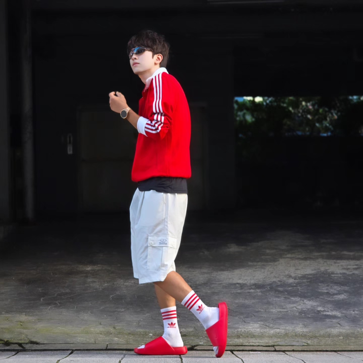 Samsung Galaxy Watch6 44mm LTE Silver (Korean Ver.), Adidas Adicolor Classic Beckenbauer Track Top Better Scarlet White - KR Sizing 착용 스타일 - 5