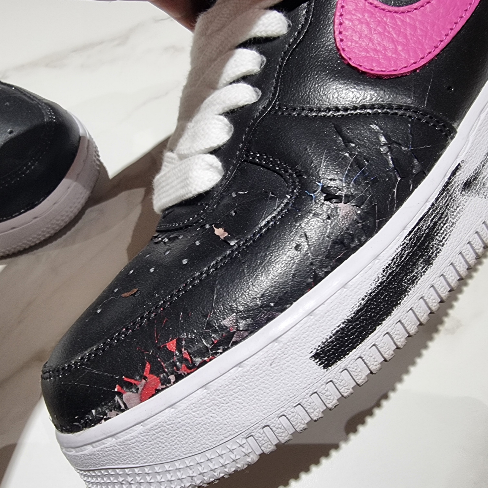 Nike x Peaceminusone Air Force 1 Low Para-Noise 3.0 Black and Multicolor 착용 스타일