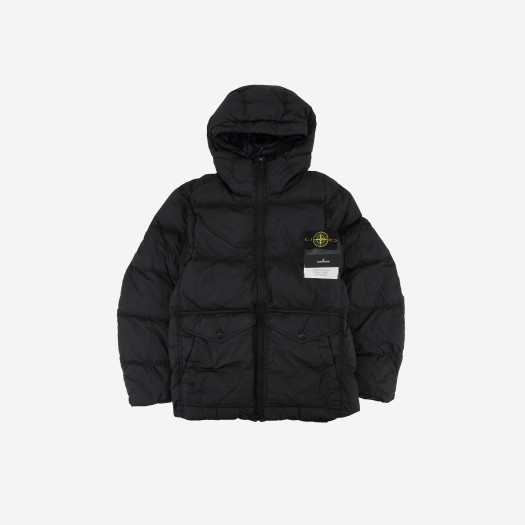 Stone Island 40723 Crinkle Reps Hooded Down Jacket Black - 24FW