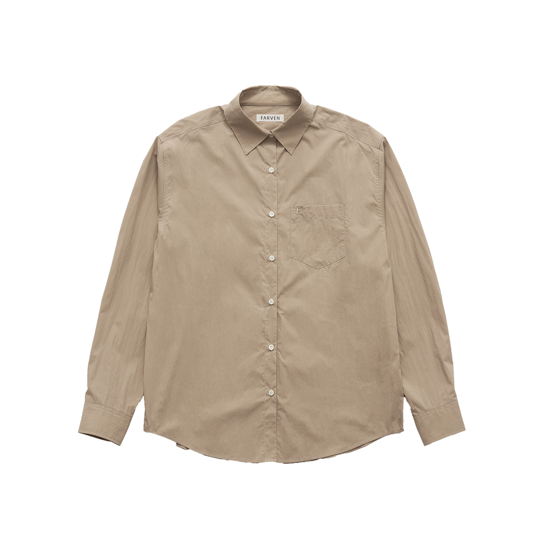 FARVEN Embroidered Logo Shirts Beige 상세 이미지 1