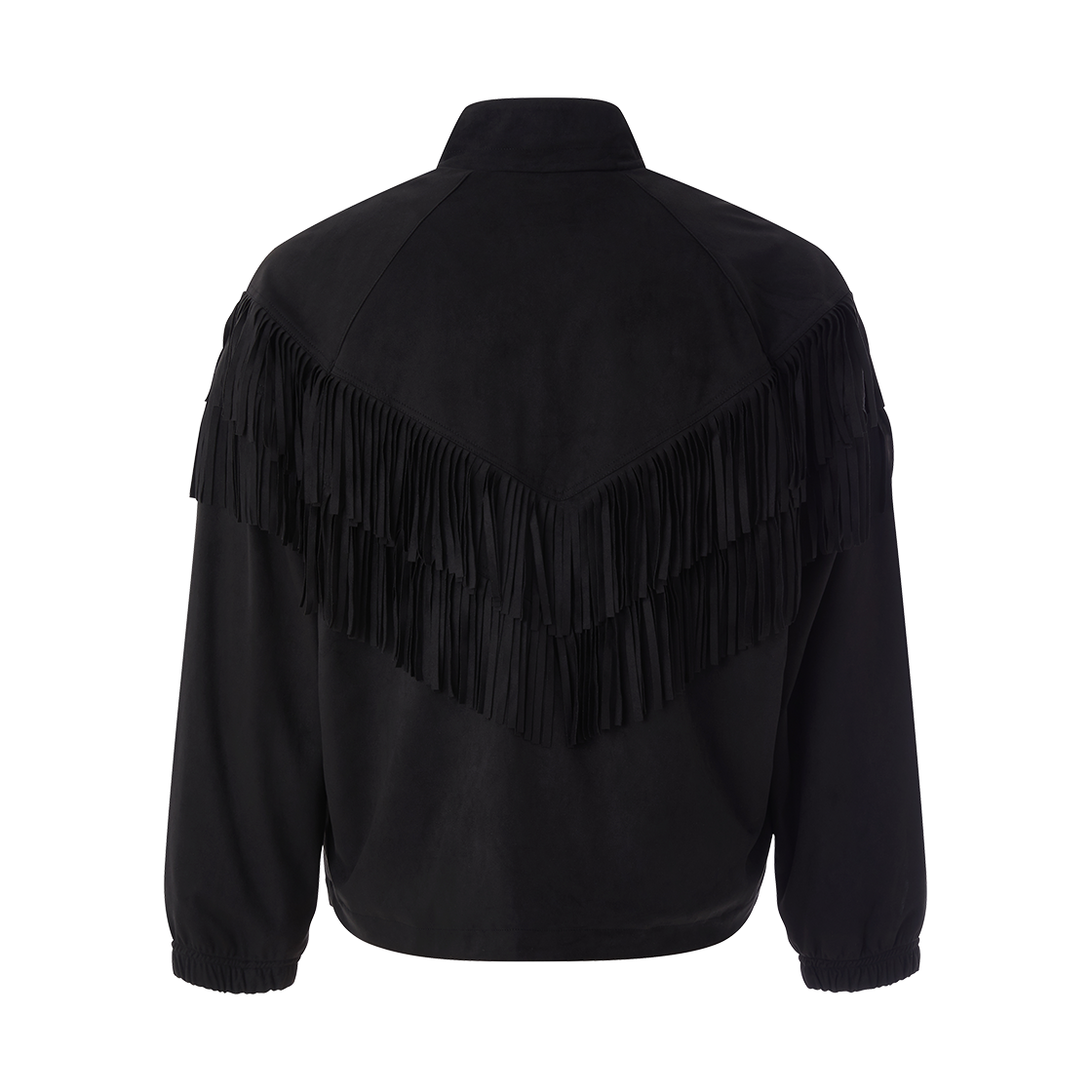 이프엘스 스웨이드 프린지 트랙 자켓 블랙(If Else Suede Fringe Track Jacket Black) - 2