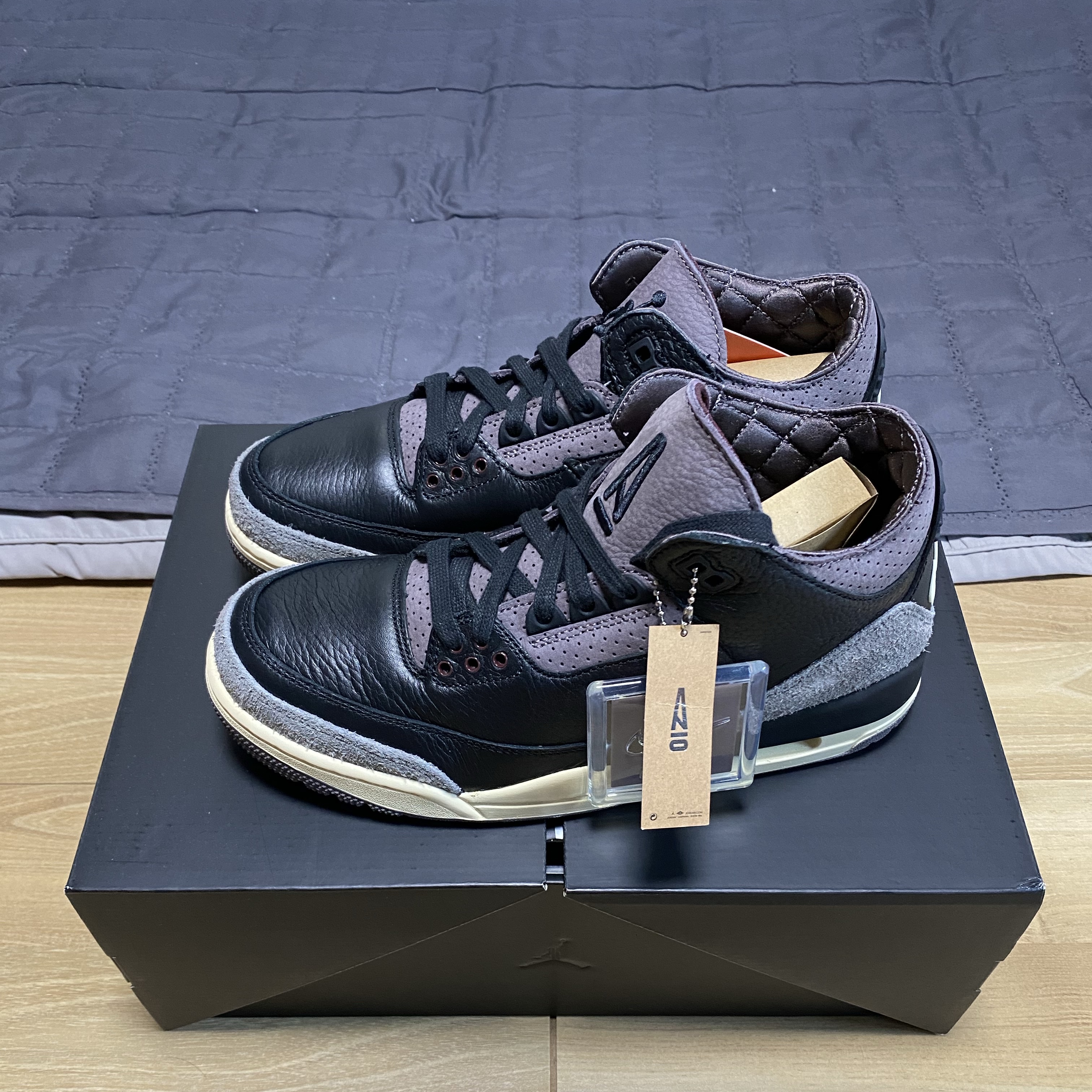 (W) Jordan 3 x A Ma Maniere Retro OG SP Black and Flat Pewter 착용 스타일