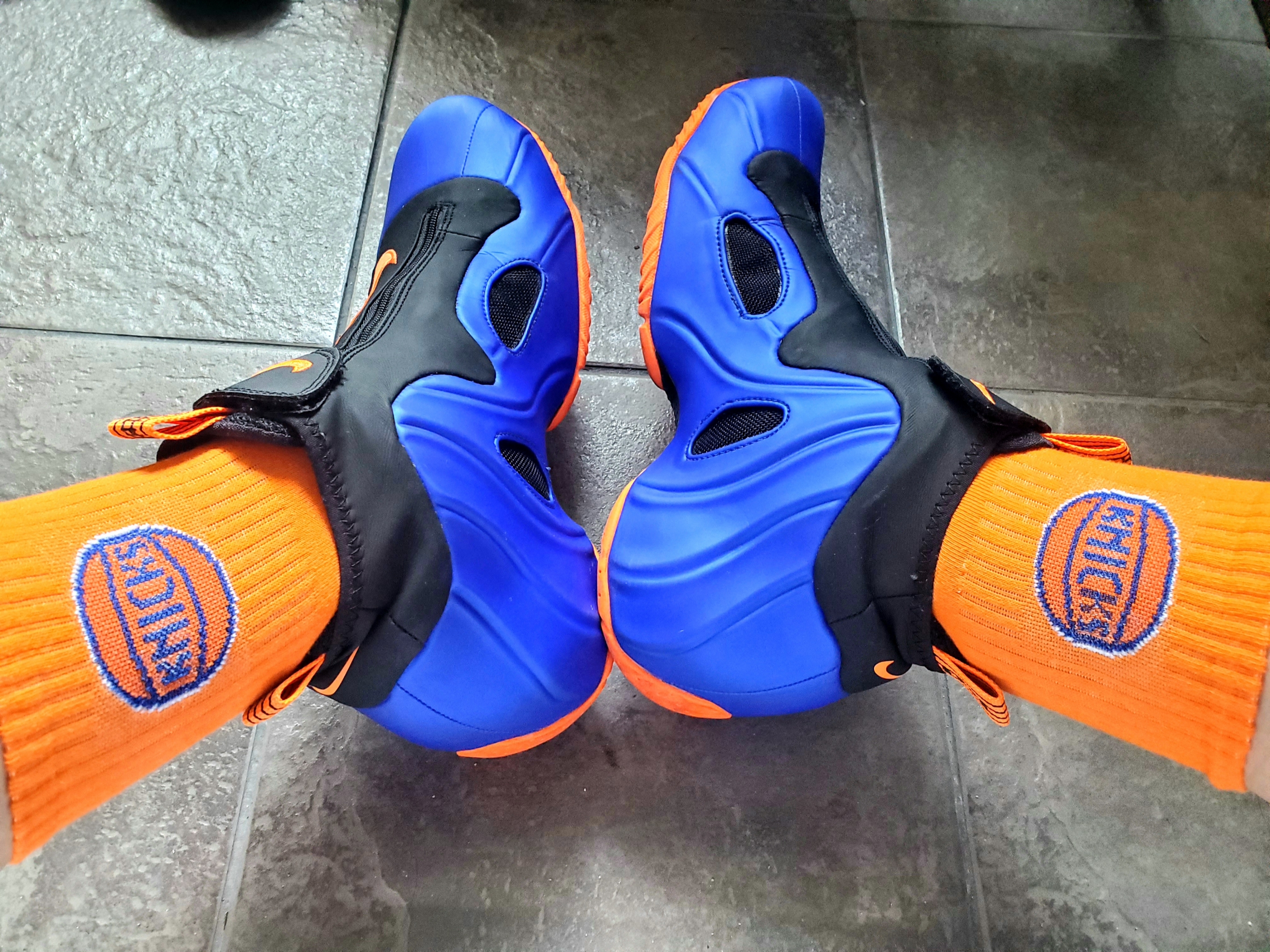 Nike Air Flightposite Black Racer Blue 착용 스타일