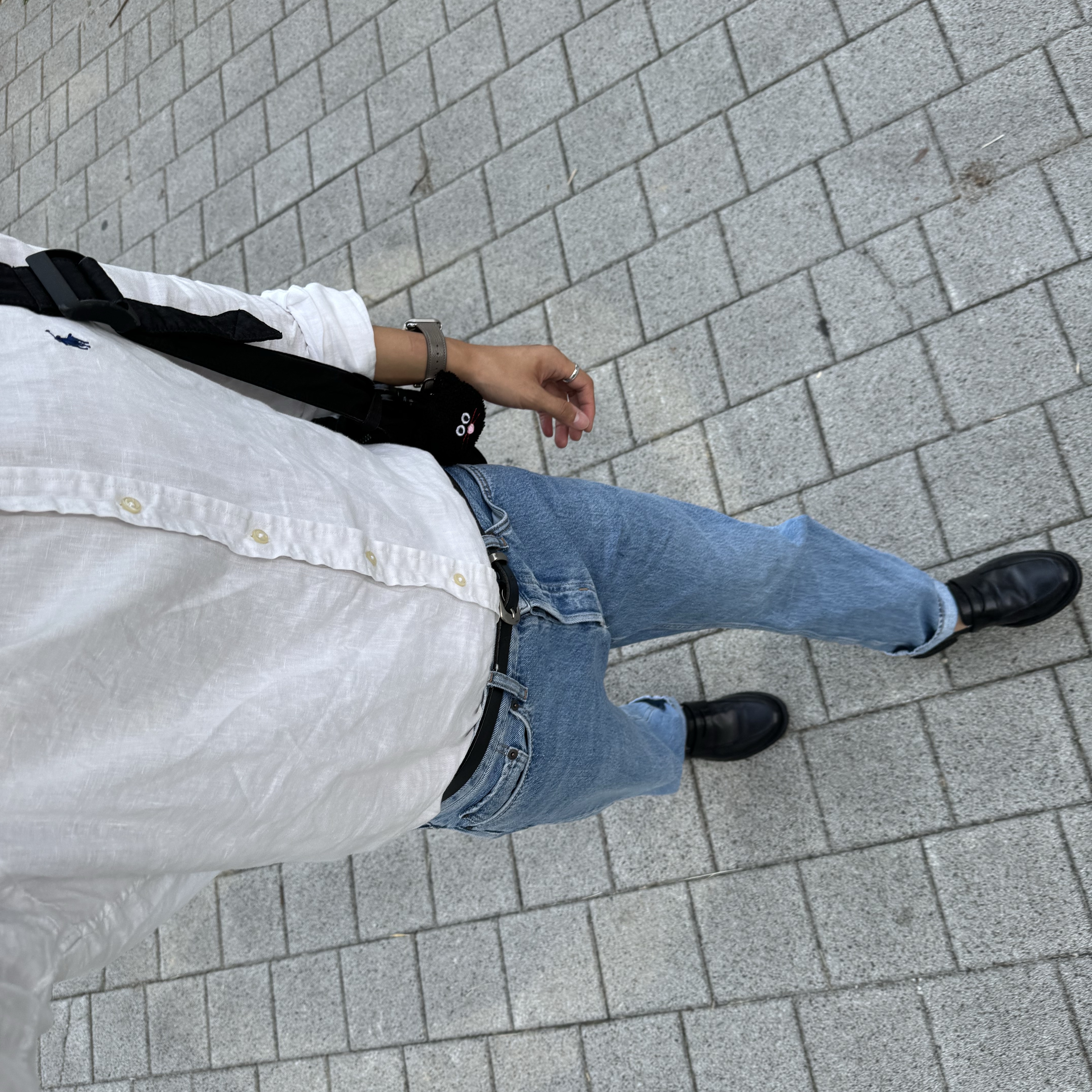 Kinchi Loafer - 810 (a) Black, COS Nylon Crossbody Saddle Bag Black 착용 스타일
