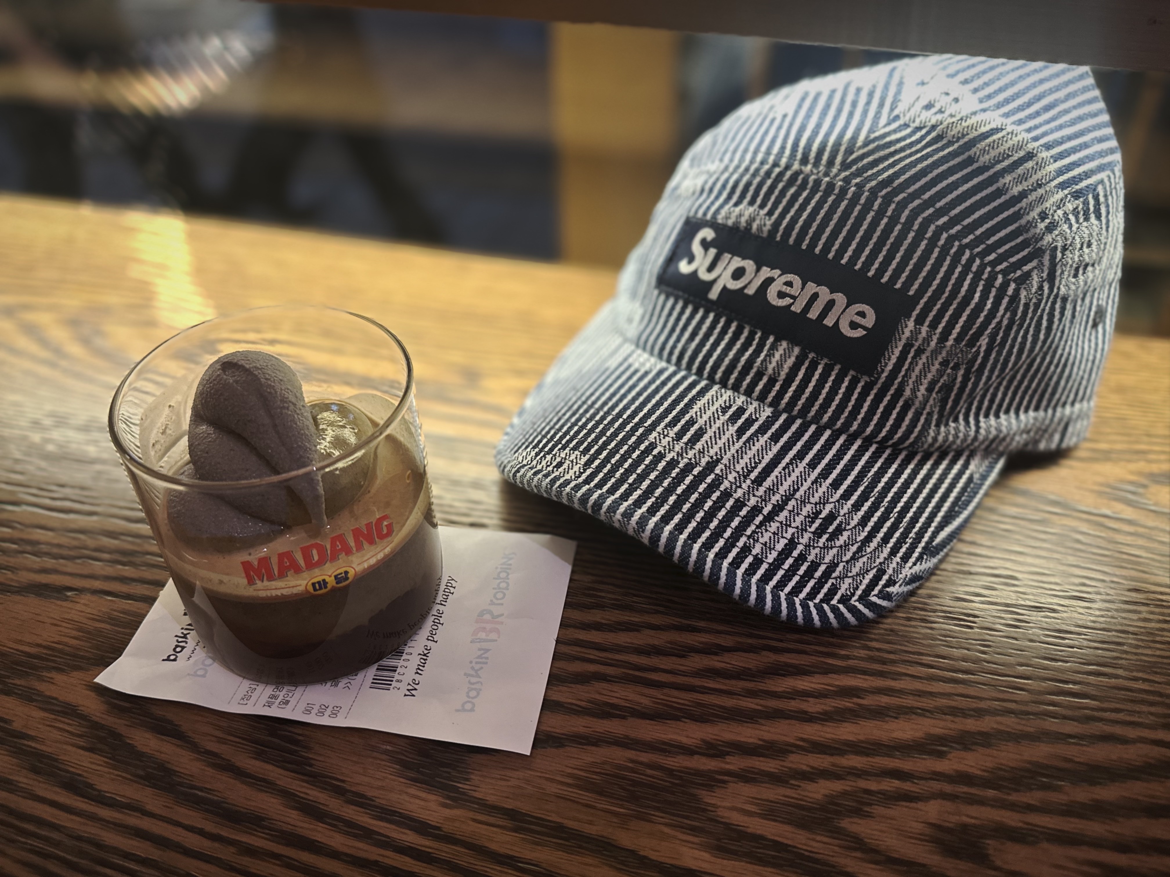 Supreme Denim Camp Cap Stripe - 24SS 착용 스타일