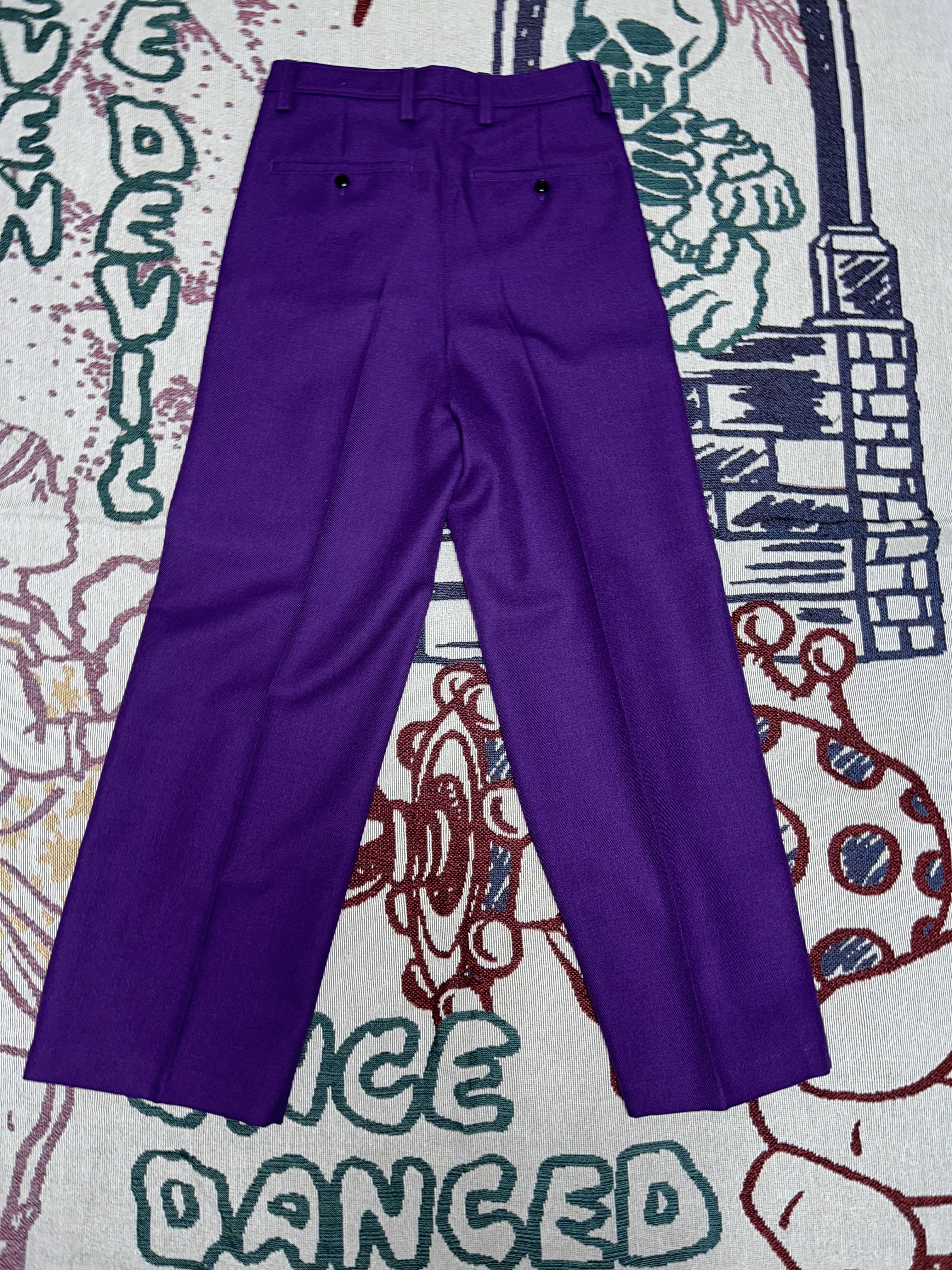 AMI Wide Tailored Pants Purple 착용 스타일 - 4