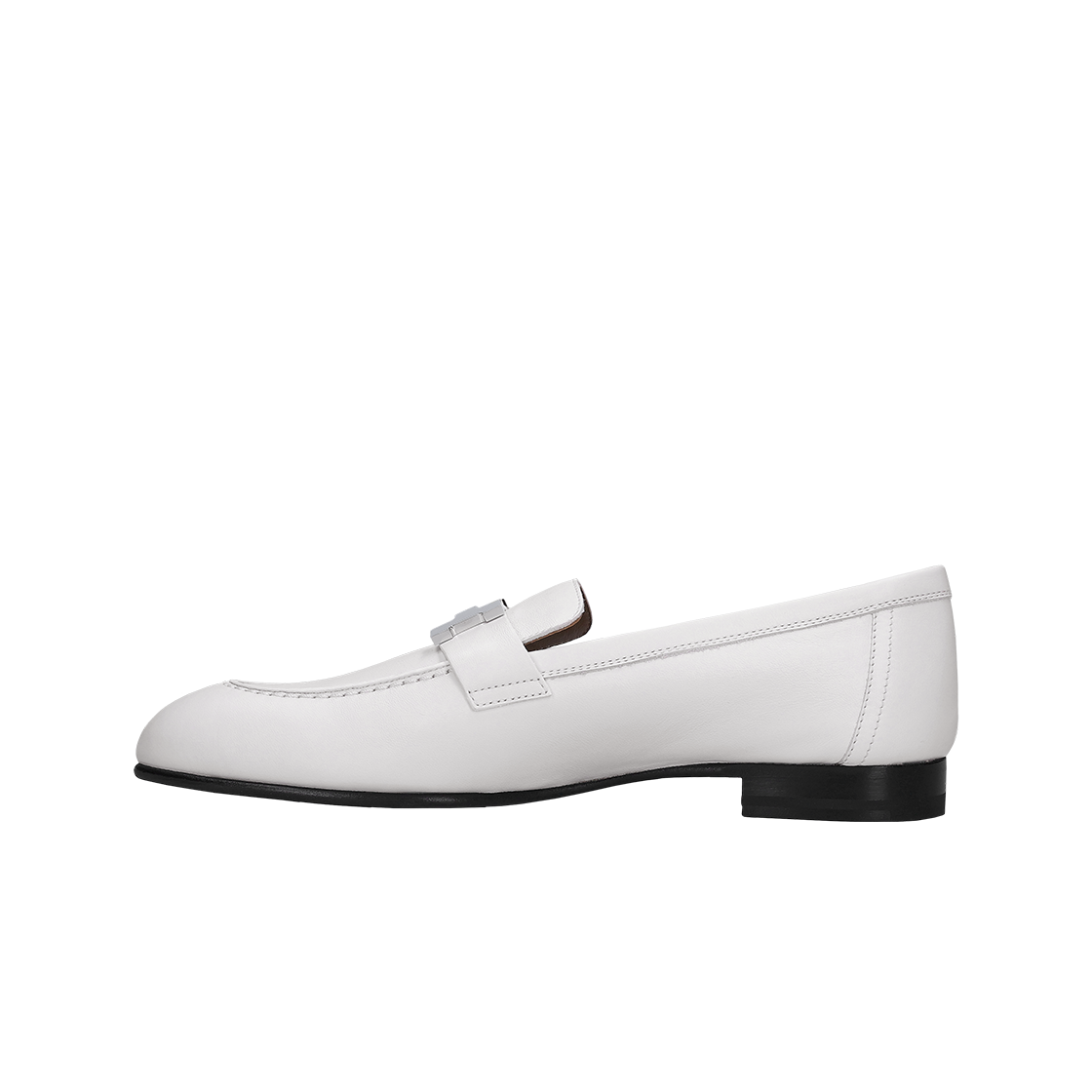 (W) 에르메스 파리 로퍼 카프스킨 & 팔라듐 하드웨어 블랑((W) Hermes Paris Loafers Calfskin & Palladium Blanc) - 3