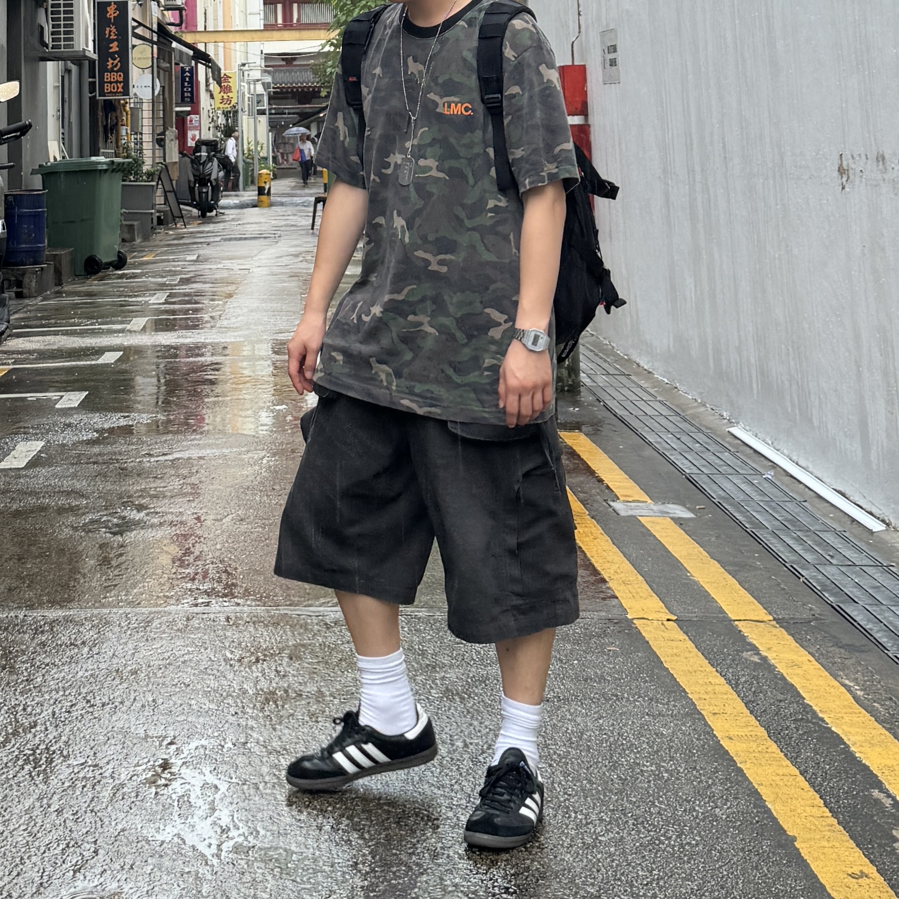 Supreme Backpack Black - 19FW, Adidas Samba OG Black White Gum 착용 스타일 - 1
