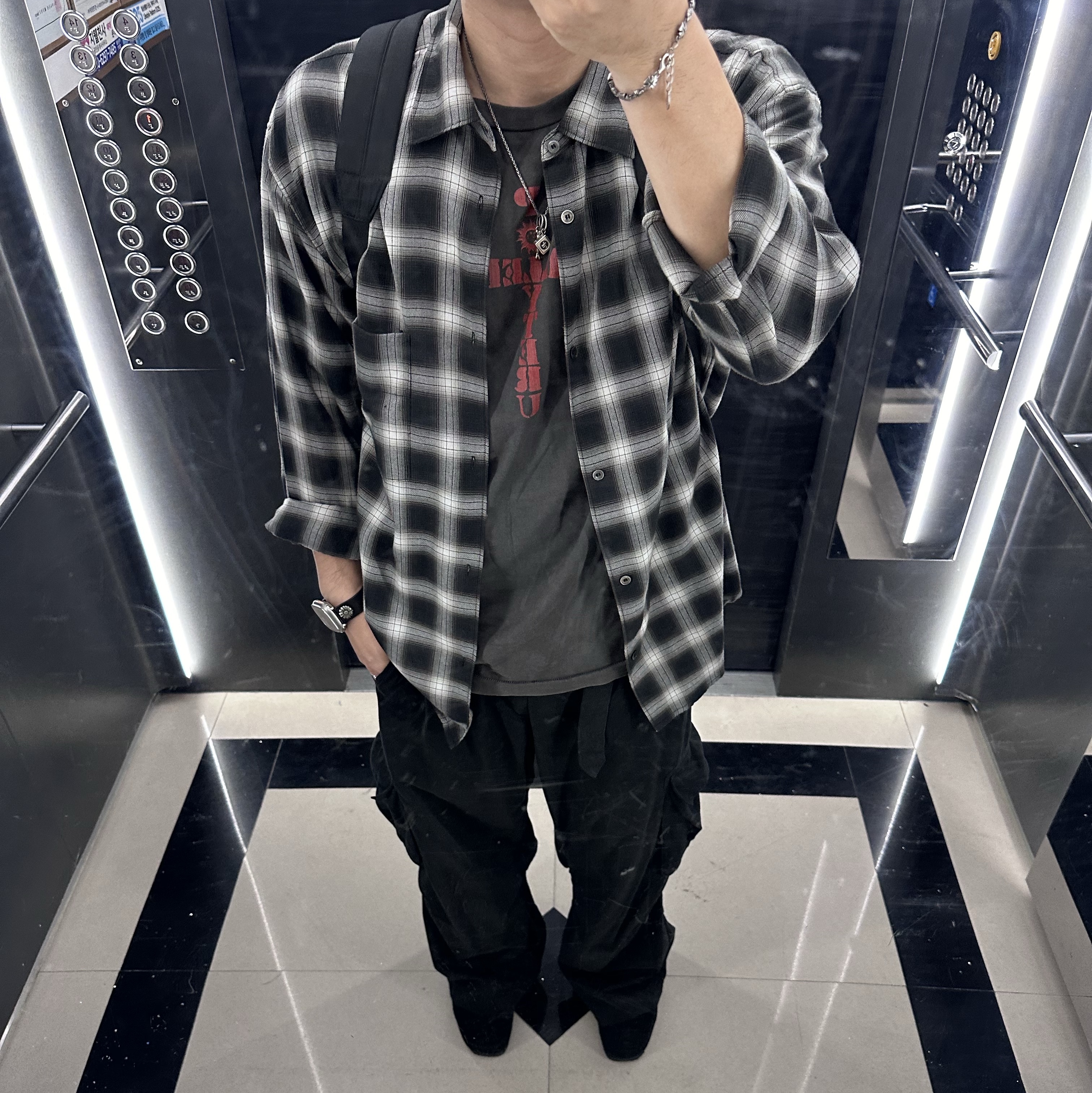 [프리오더] Polyteru Wallabee Shoes Woven Black, Polyteru Belted Cargo Pants 1.2v Black 착용 스타일