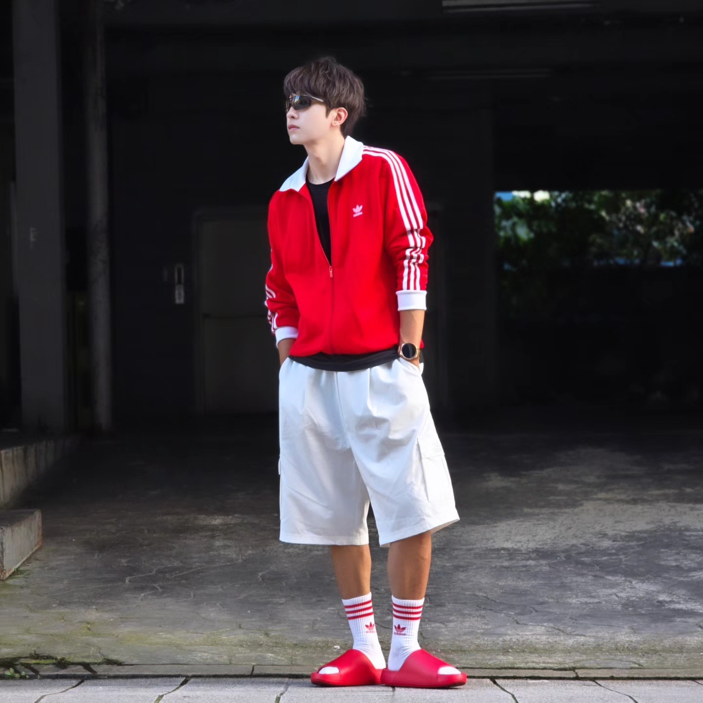 Samsung Galaxy Watch6 44mm LTE Silver (Korean Ver.), Adidas Adicolor Classic Beckenbauer Track Top Better Scarlet White - KR Sizing 착용 스타일 - 1