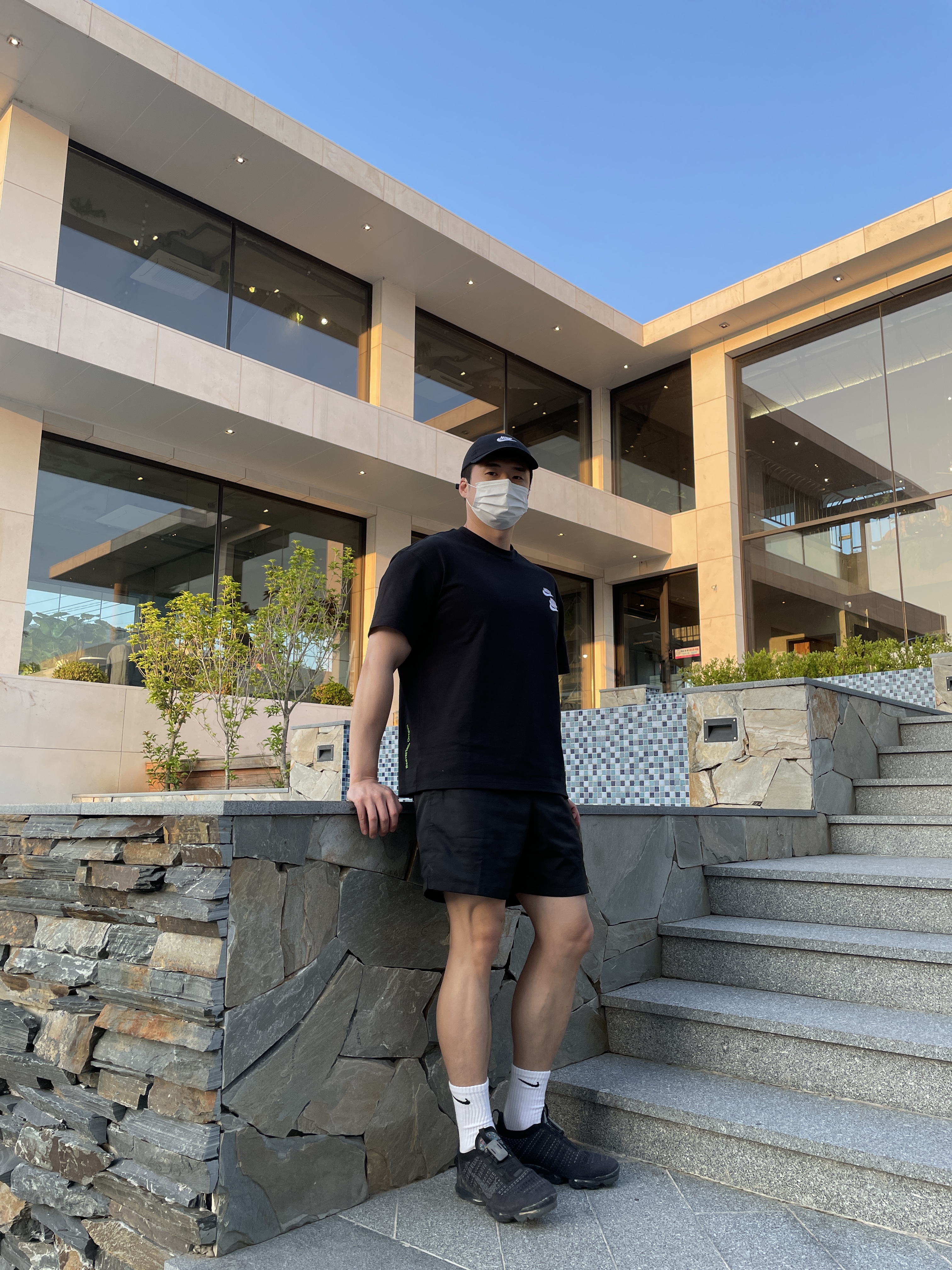 Nike Air VaporMax 2020 Flyknit Black Dark Grey, Nike H86 Korea Cap Black 착용 스타일