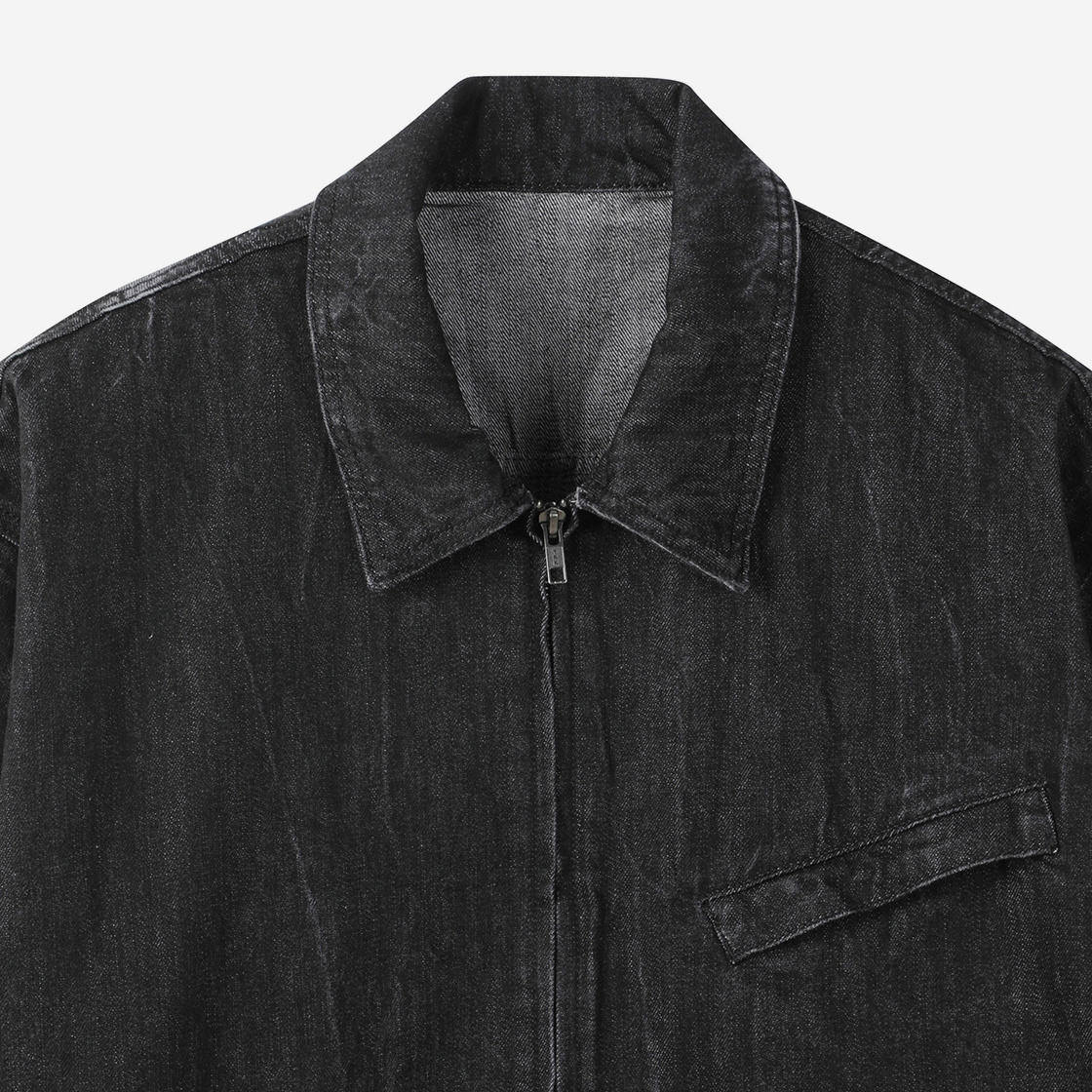 커스텀멜로우 오버사이즈 핏 데님 자켓 블랙(Customellow Oversized Fit Denim Jacket Black) - 3