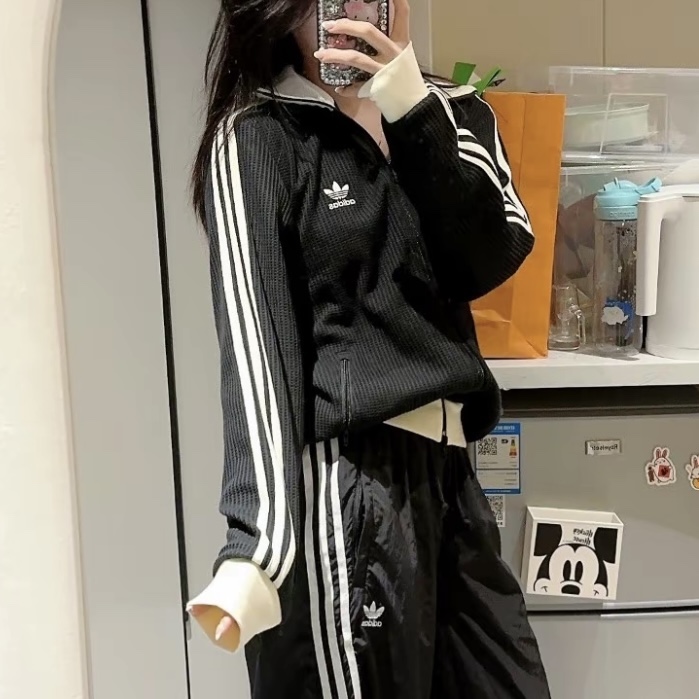 Adidas Waffle Beckenbauer Track Top Black - KR Sizing 착용 스타일