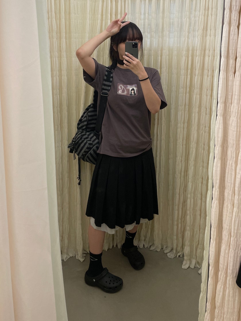 DOUBLE WAISTED PLEATS SKIRT coyseio いらっしゃれ 黒