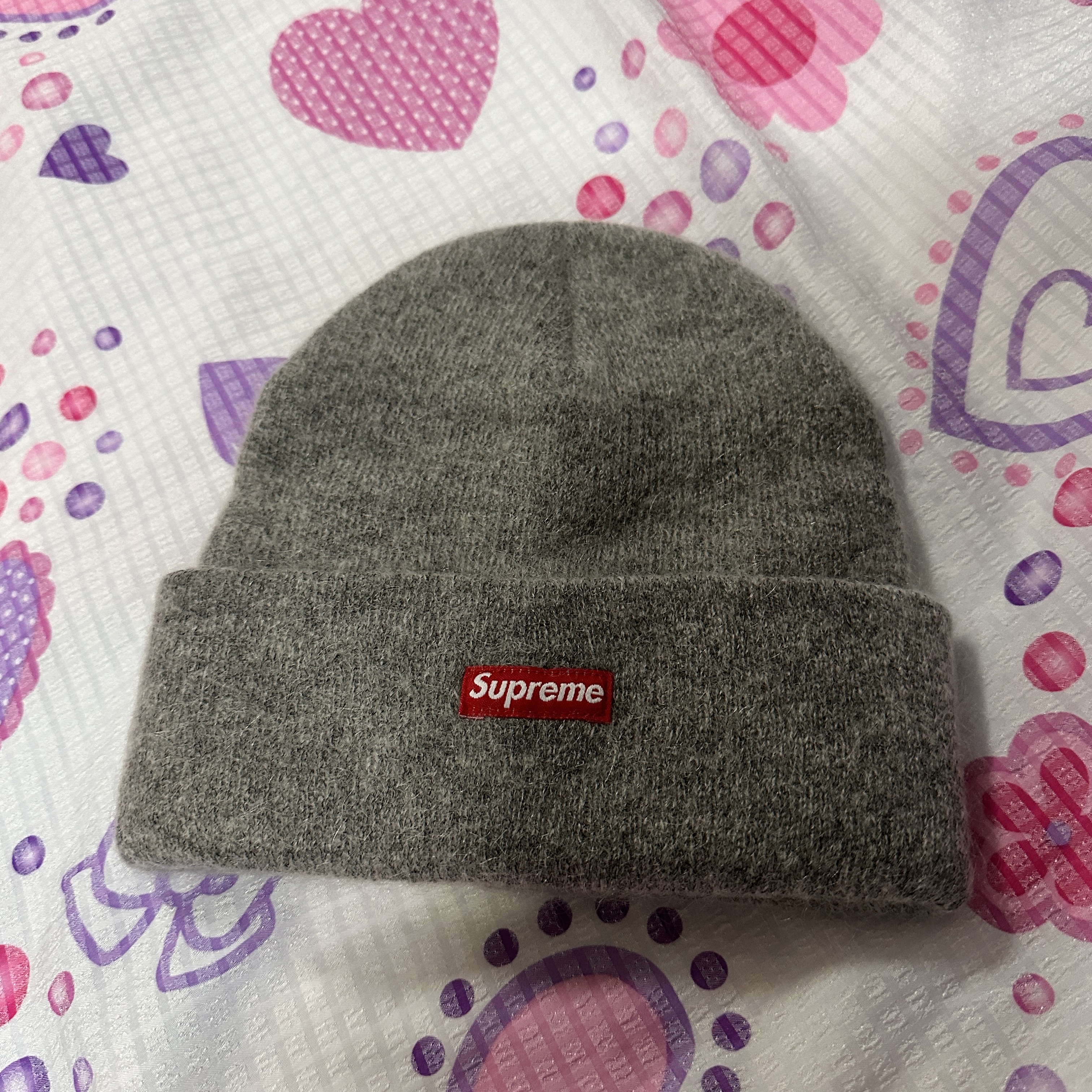 Supreme Mohair Beanie Heather Grey - 23FW 착용 스타일 - 1