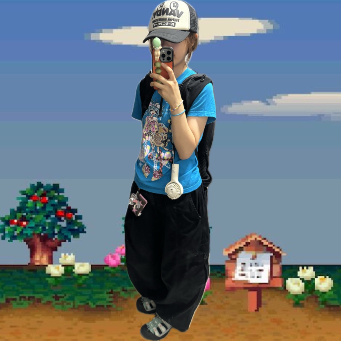 Vandy The Pink VTP Jumbo Shop Trucker Hat Black, Sonny Angel Dreaming Series Hippers Sealed Case (12 Blind Boxes) 착용 스타일