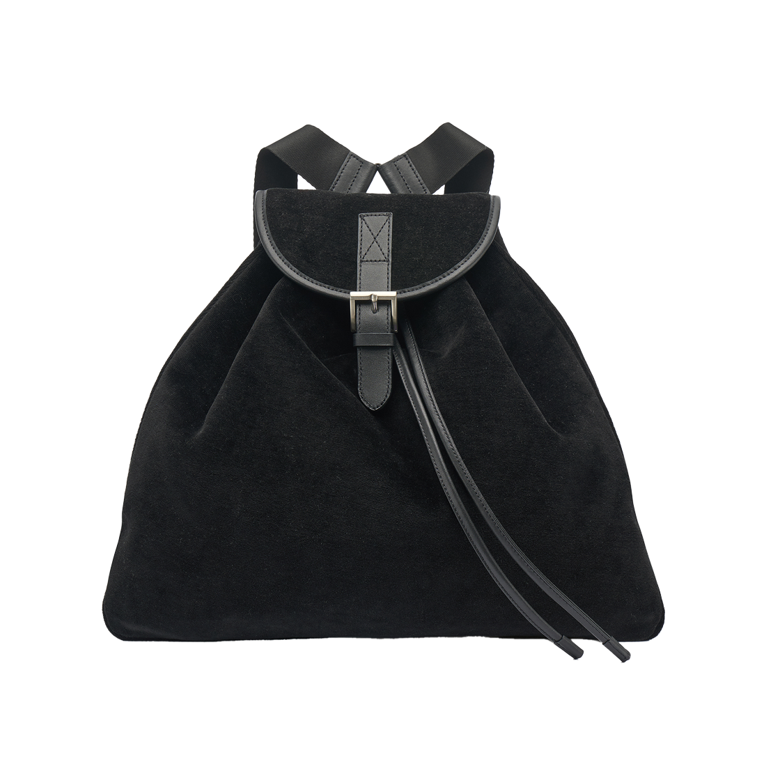 FARVEN Velour Triangle Backpack Black 상세 이미지 1