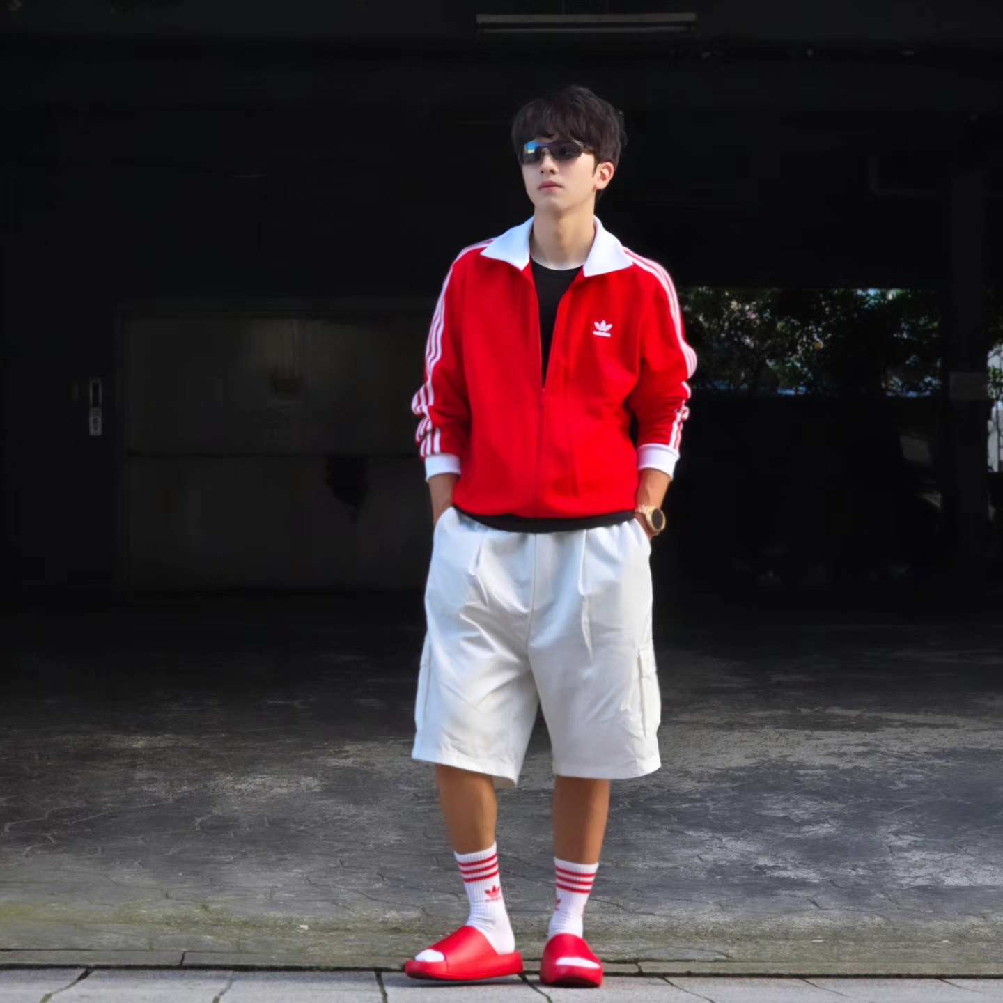Samsung Galaxy Watch6 44mm LTE Silver (Korean Ver.), Adidas Adicolor Classic Beckenbauer Track Top Better Scarlet White - KR Sizing 착용 스타일 - 6
