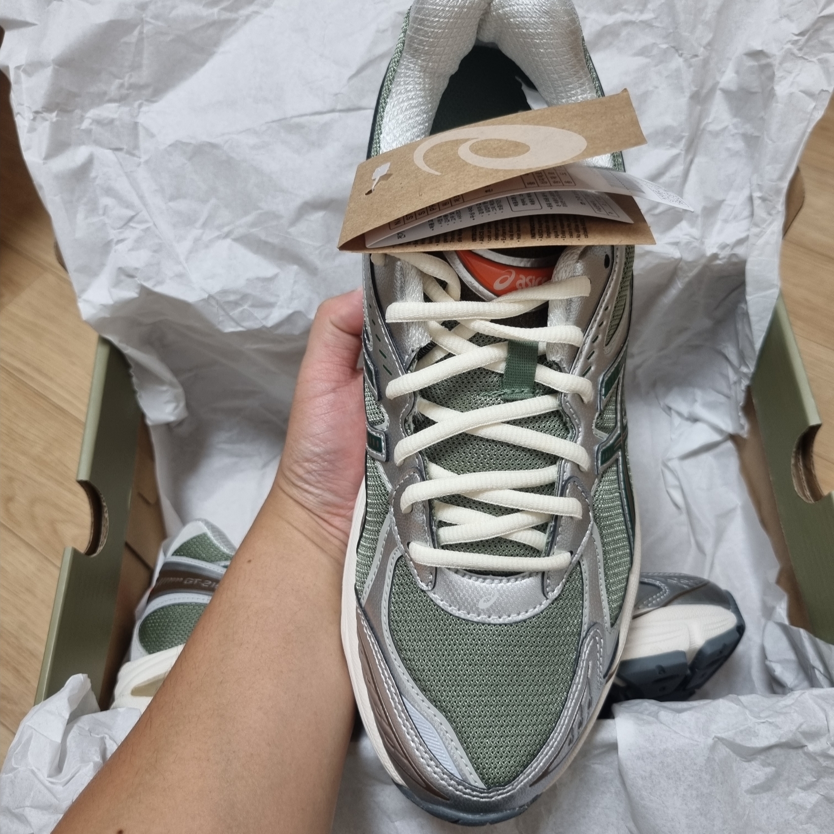 Asics x Carnival GT-2160 Lichen Green Jewel Green 착용 스타일 - 2