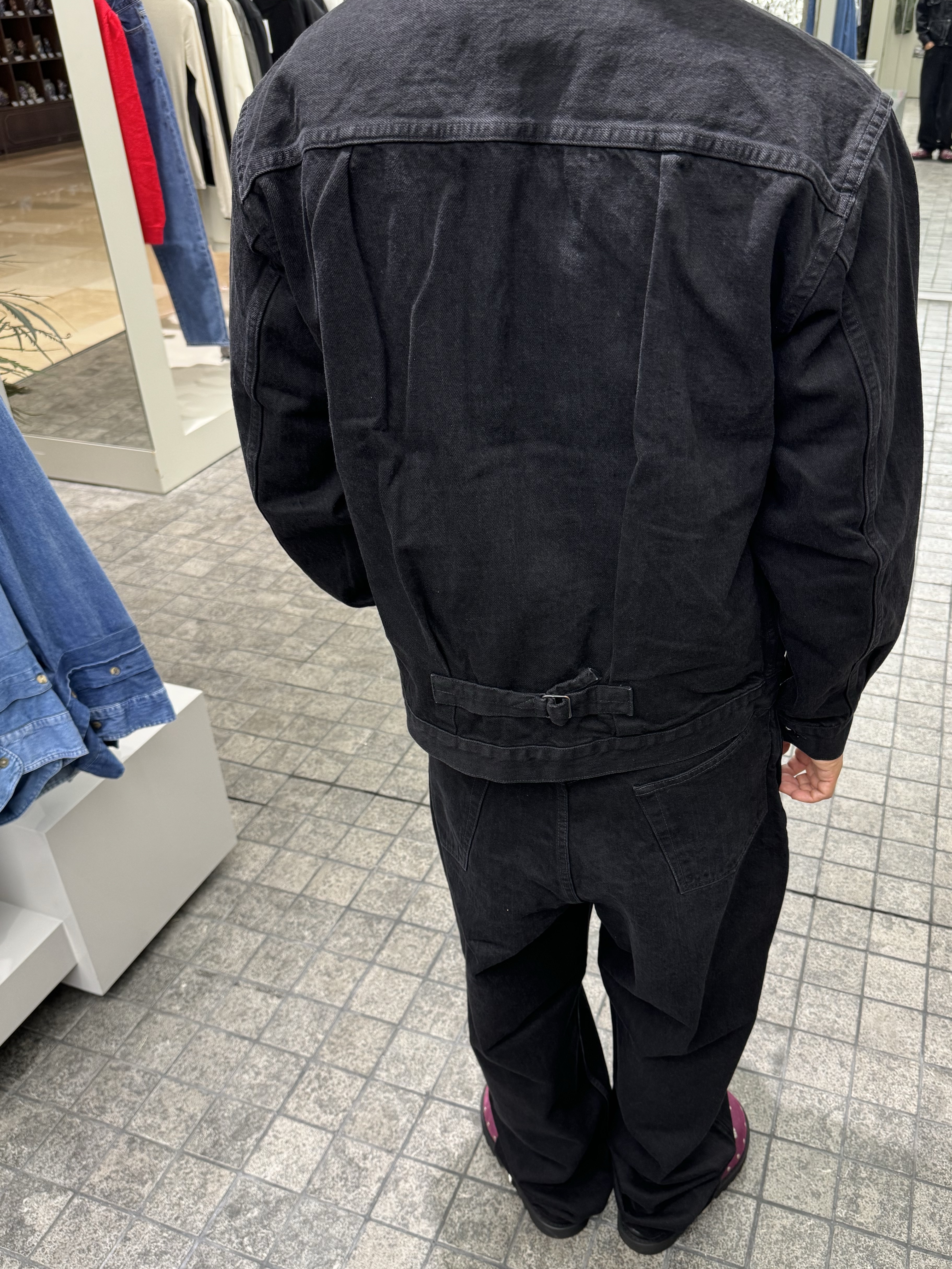 Marka New Type1 Denim Jacket Black - 24FW, Marka New Cocoon Fit Jeans Black - 24FW 착용 스타일 - 3