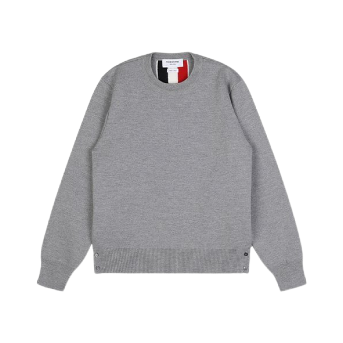 Thom Browne Milano Stitch Centerback Striped Intarsia Pullover Crewneck Knit Light Grey 상세 이미지 1