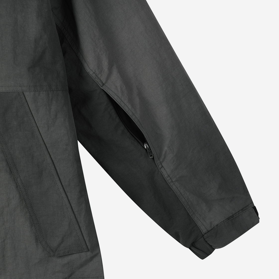 커스텀멜로우 다이드 패브릭 후드 자켓 다크 그레이(Customellow Dyed Fabric Hood Jacket Dark Gray) - 4