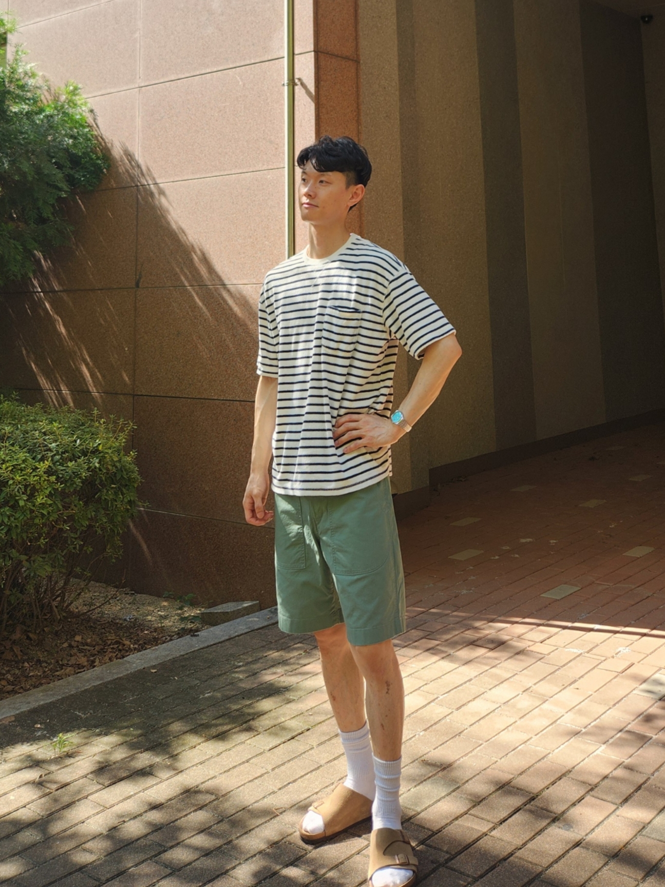 Casio MTP-B145D-2A1V, Birkenstock Zurich Soft Footbed Taupe- Regular 착용 스타일