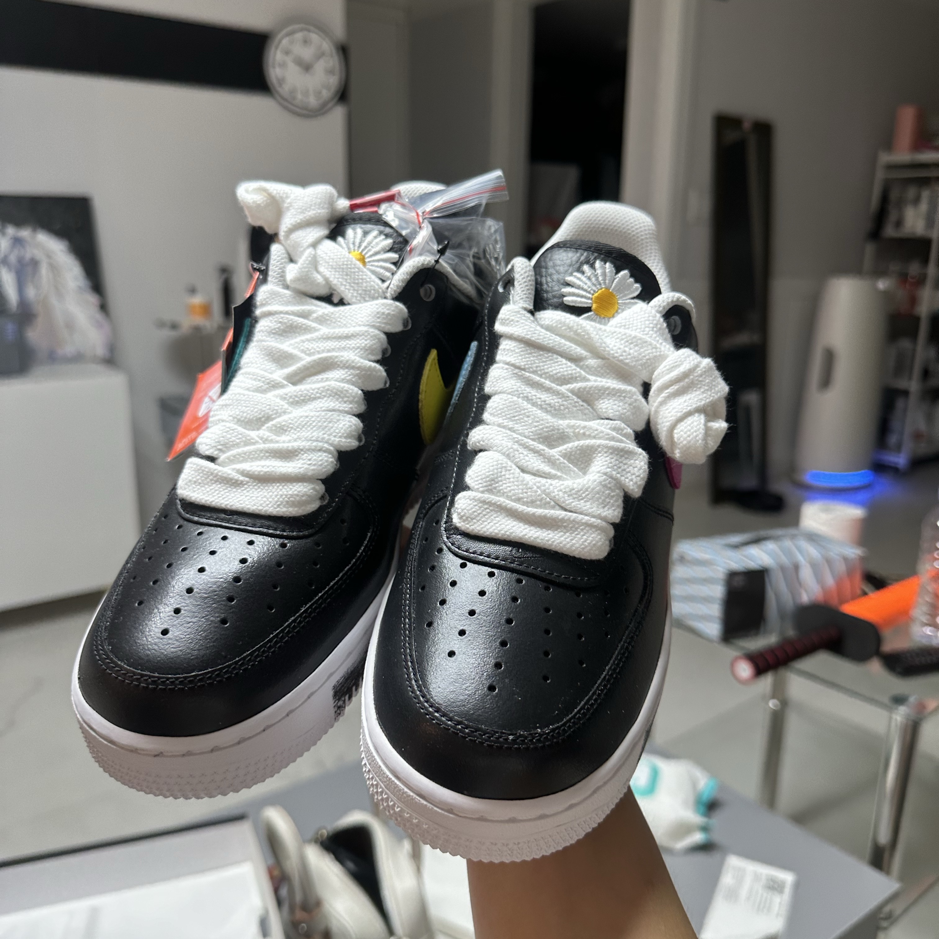 Nike x Peaceminusone Air Force 1 Low Para-Noise 3.0 Black and Multicolor 착용 스타일 - 1