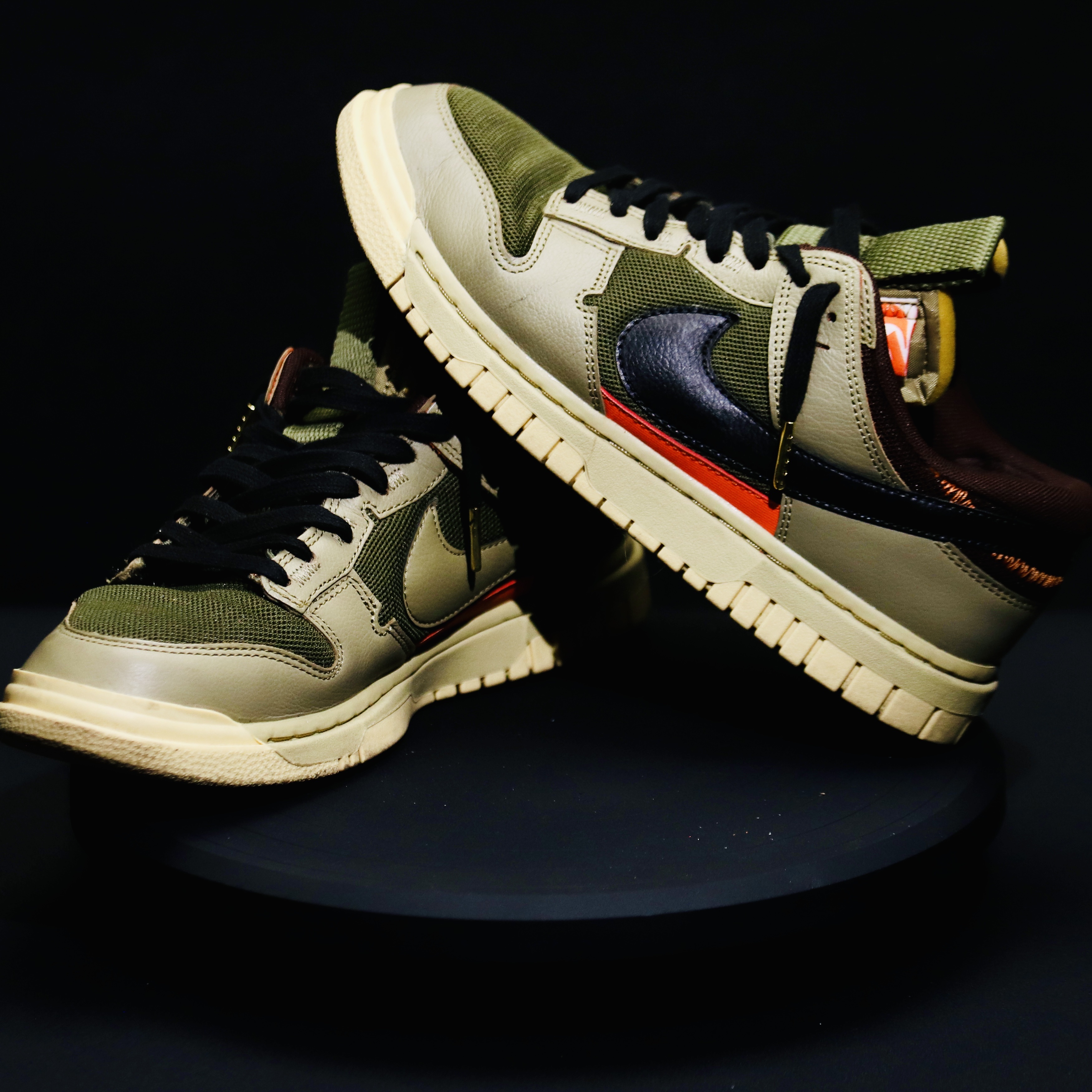 Jordan 1 x Union Retro High Black Toe, Nike Air Dunk Jumbo Medium Olive 착용 스타일 - 4