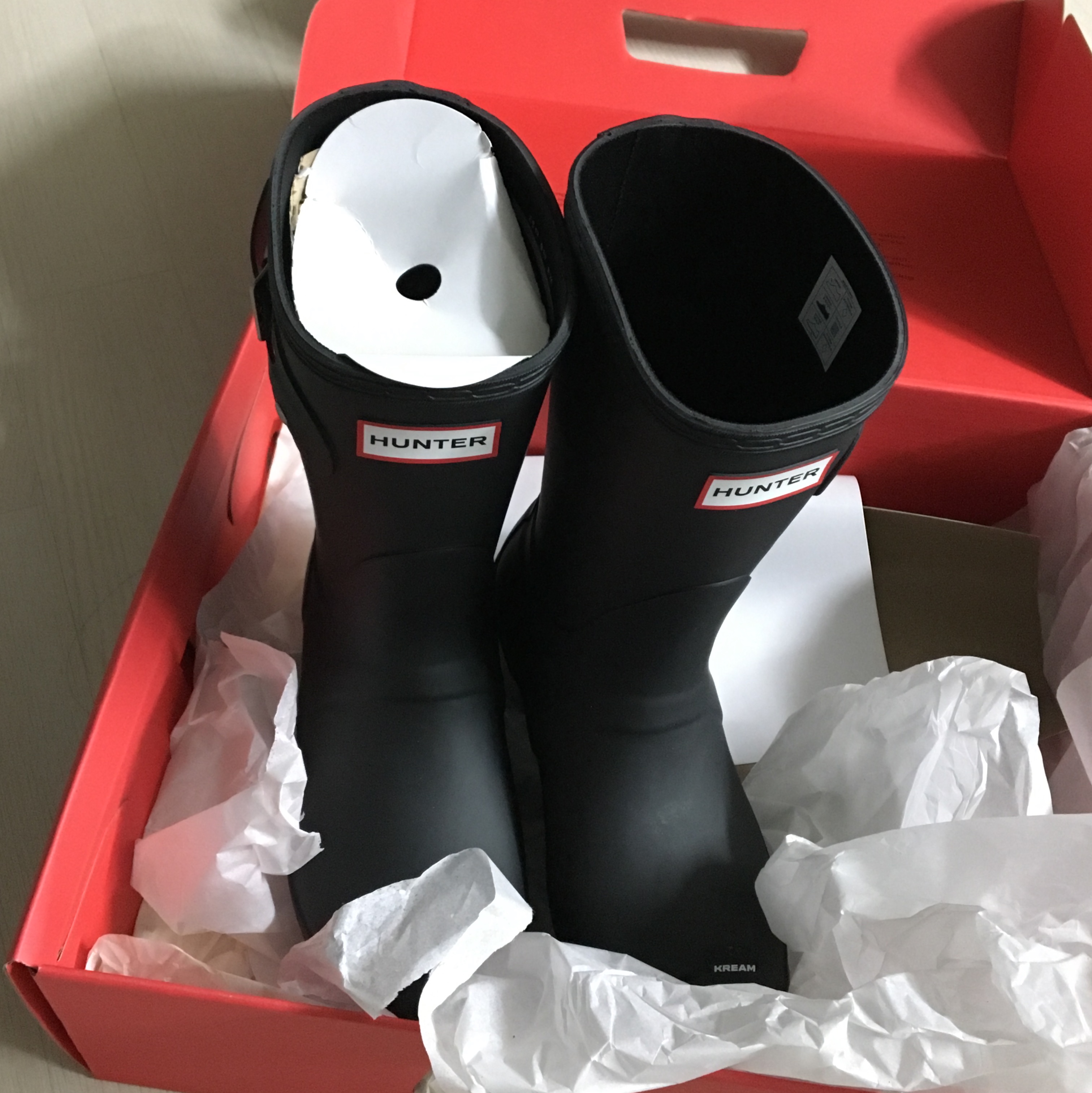 (W) Hunter Original Short Rain Boots Black 착용 스타일