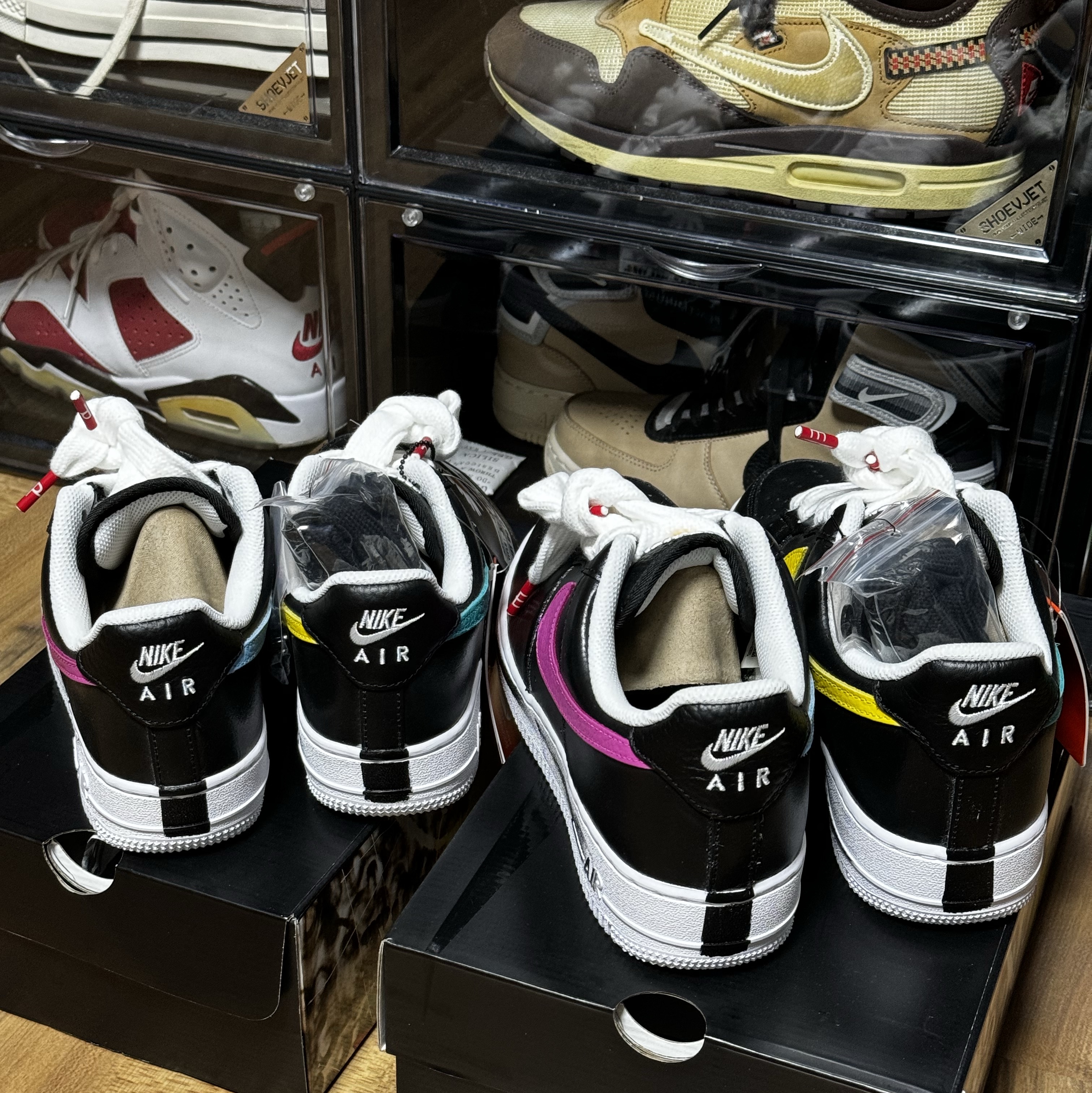 Nike x Peaceminusone Air Force 1 Low Para-Noise 3.0 Black and Multicolor 착용 스타일