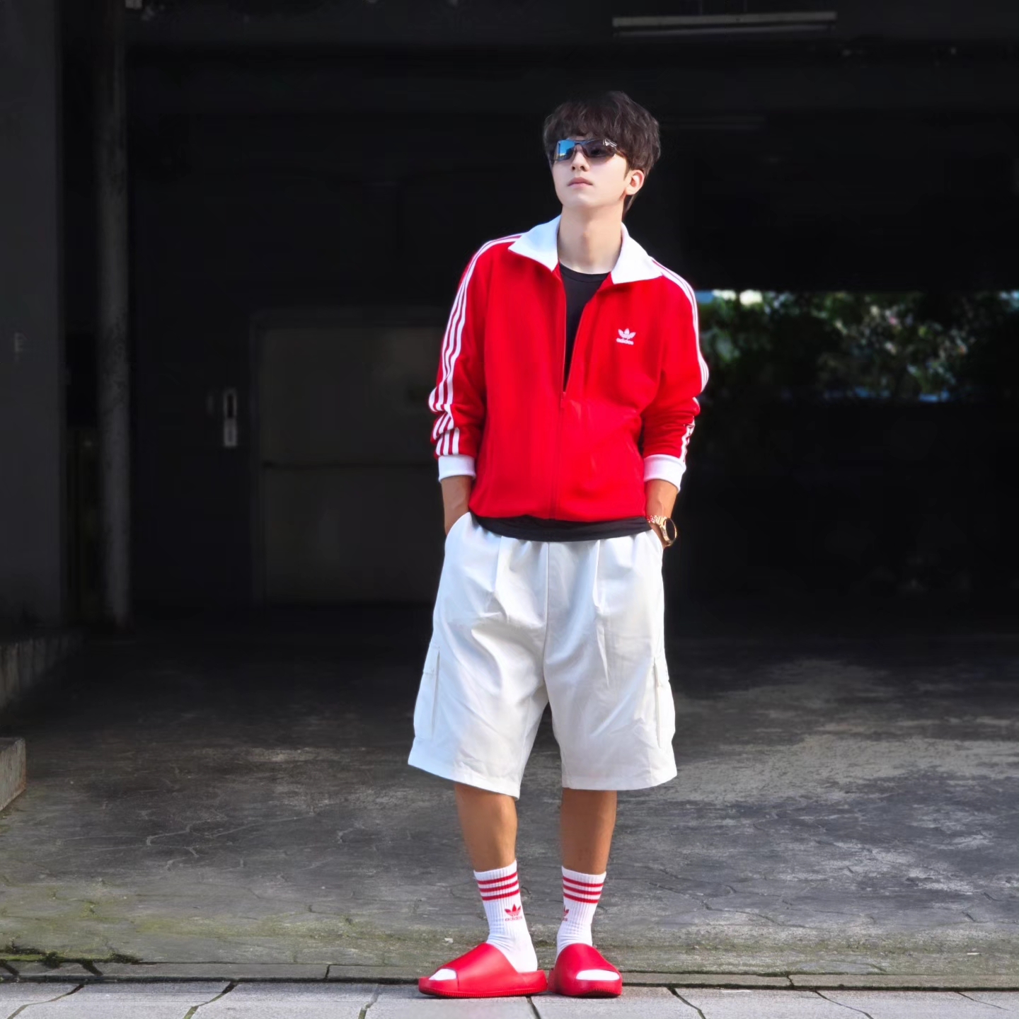 Samsung Galaxy Watch6 44mm LTE Silver (Korean Ver.), Adidas Adicolor Classic Beckenbauer Track Top Better Scarlet White - KR Sizing 착용 스타일 - 7