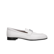 (W) Hermes Paris Loafers Calfskin & Palladium Blanc
