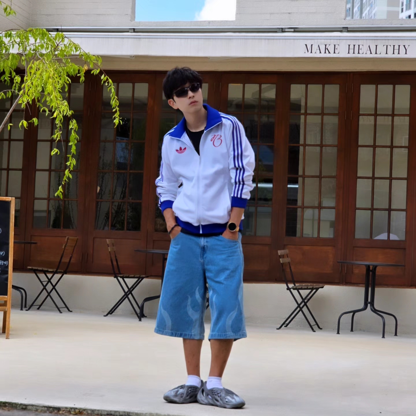 Adidas Jude Bellingham Sports Jacket White - US Sizing, Adidas Jude Bellingham Sports Jacket White - KR Sizing 착용 스타일 - 10