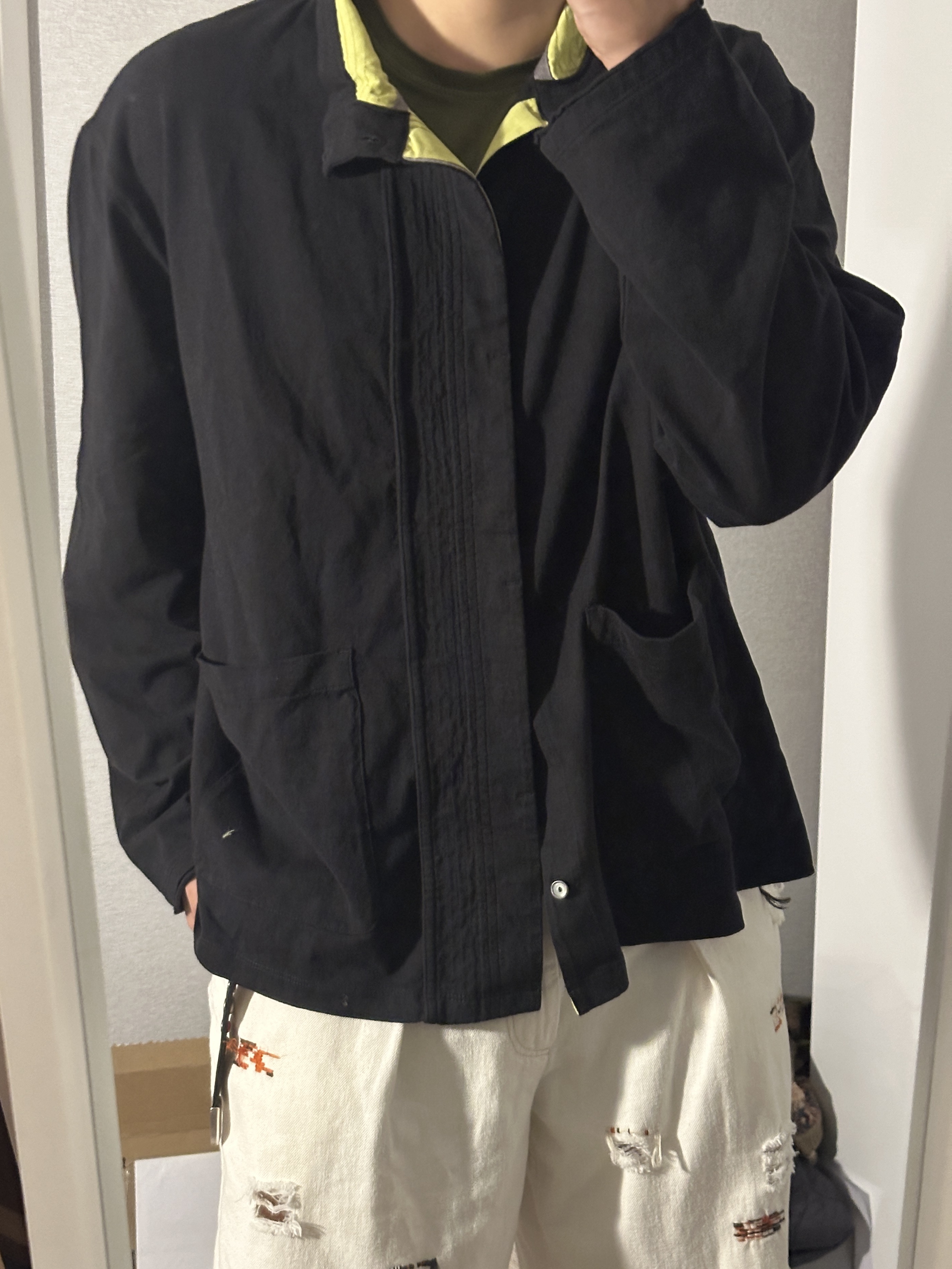 Levi’s x Kiko Kostadinov Jersey Cardigan Black 착용 스타일
