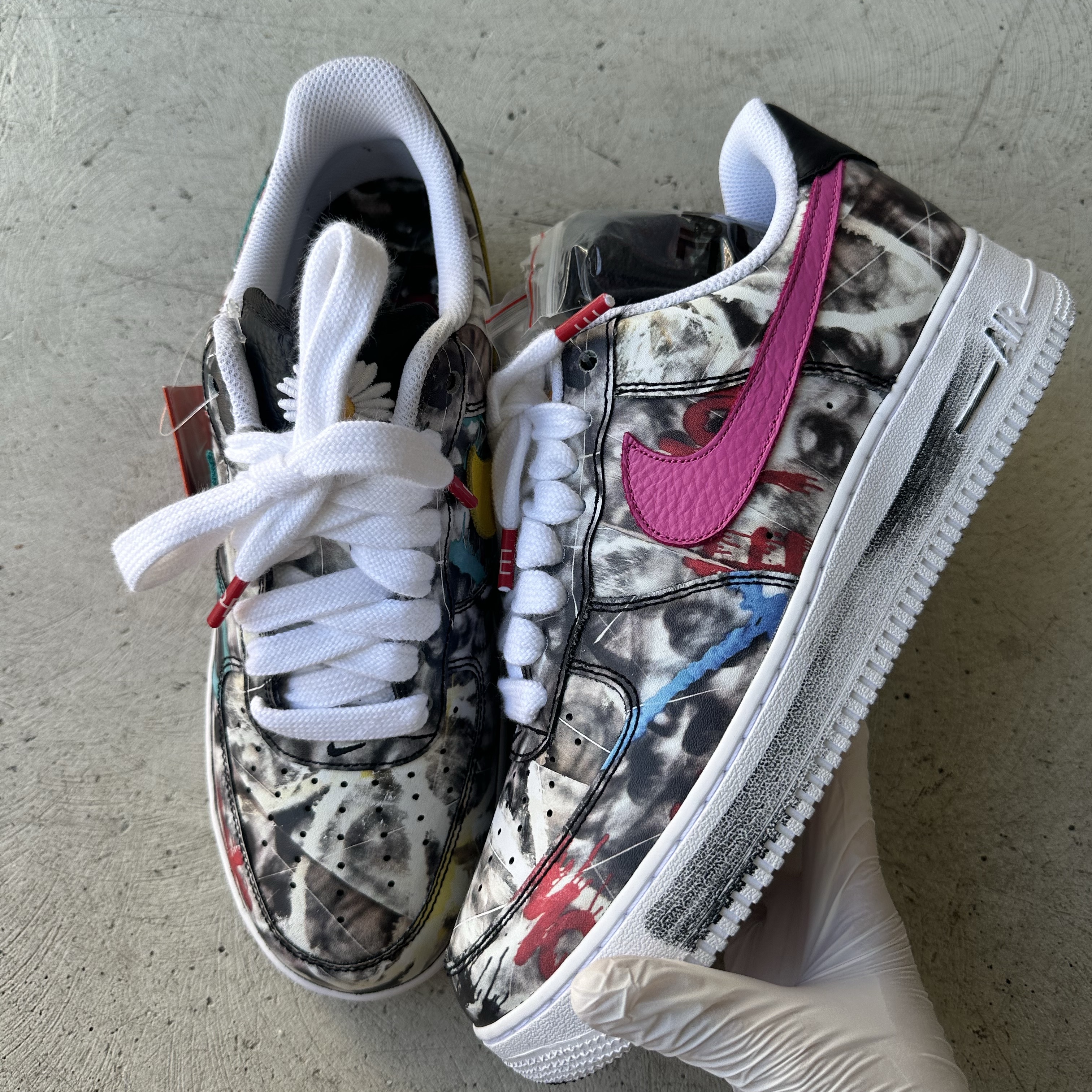 Nike x Peaceminusone Air Force 1 Low Para-Noise 3.0 Black and Multicolor 착용 스타일 - 1