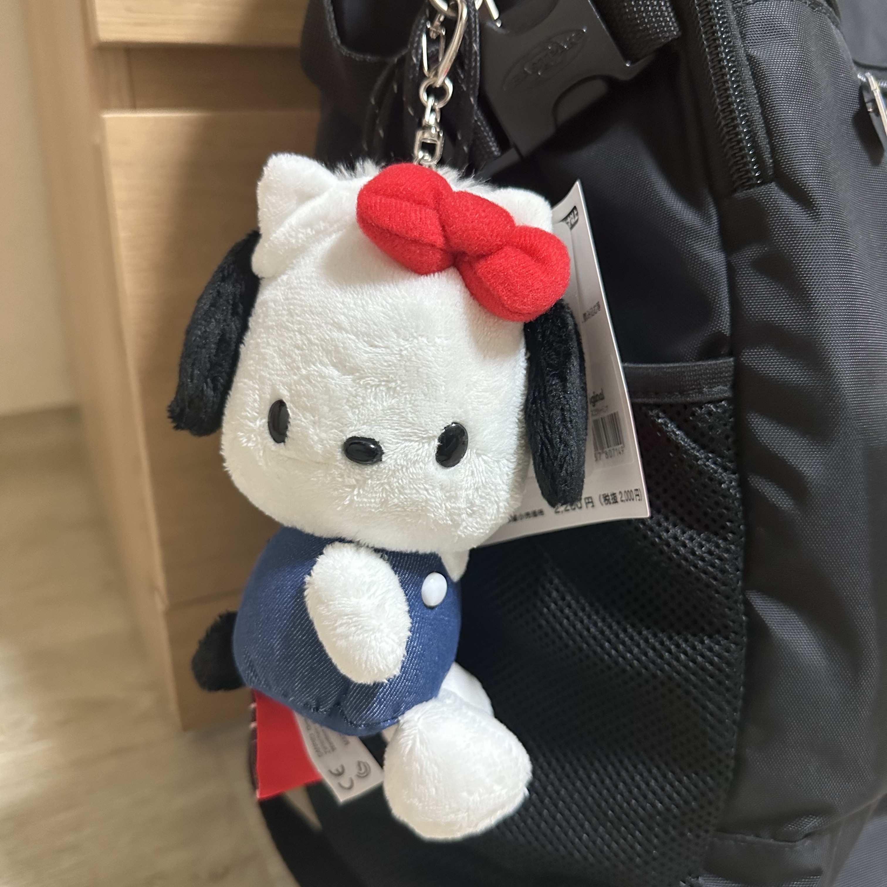 Sanrio Pochacco Hello Everyone Series Plush Mascot Keychain 착용 스타일