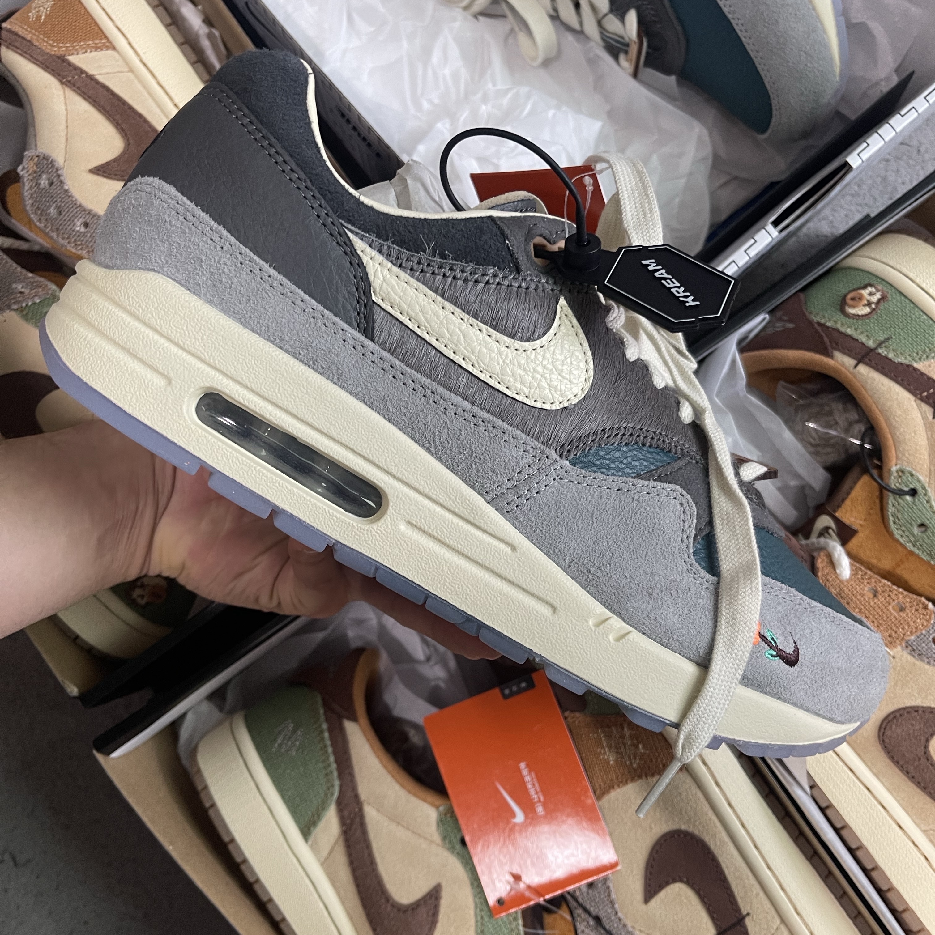 Nike x Kasina Air Max 1 SP Won-Ang Particle Grey 착용 스타일 - 2
